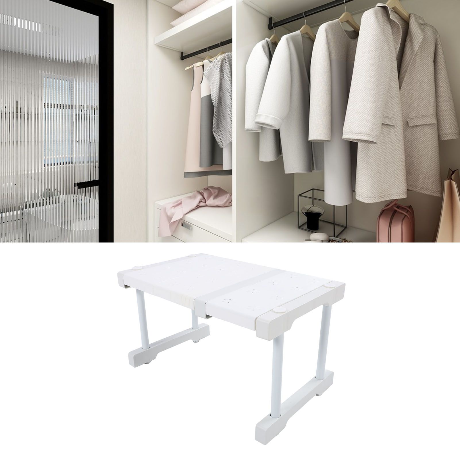 Expandable Cabinet Shelf Carbon Steel ABS PP Closet Storage Shelf Cabinet view 12