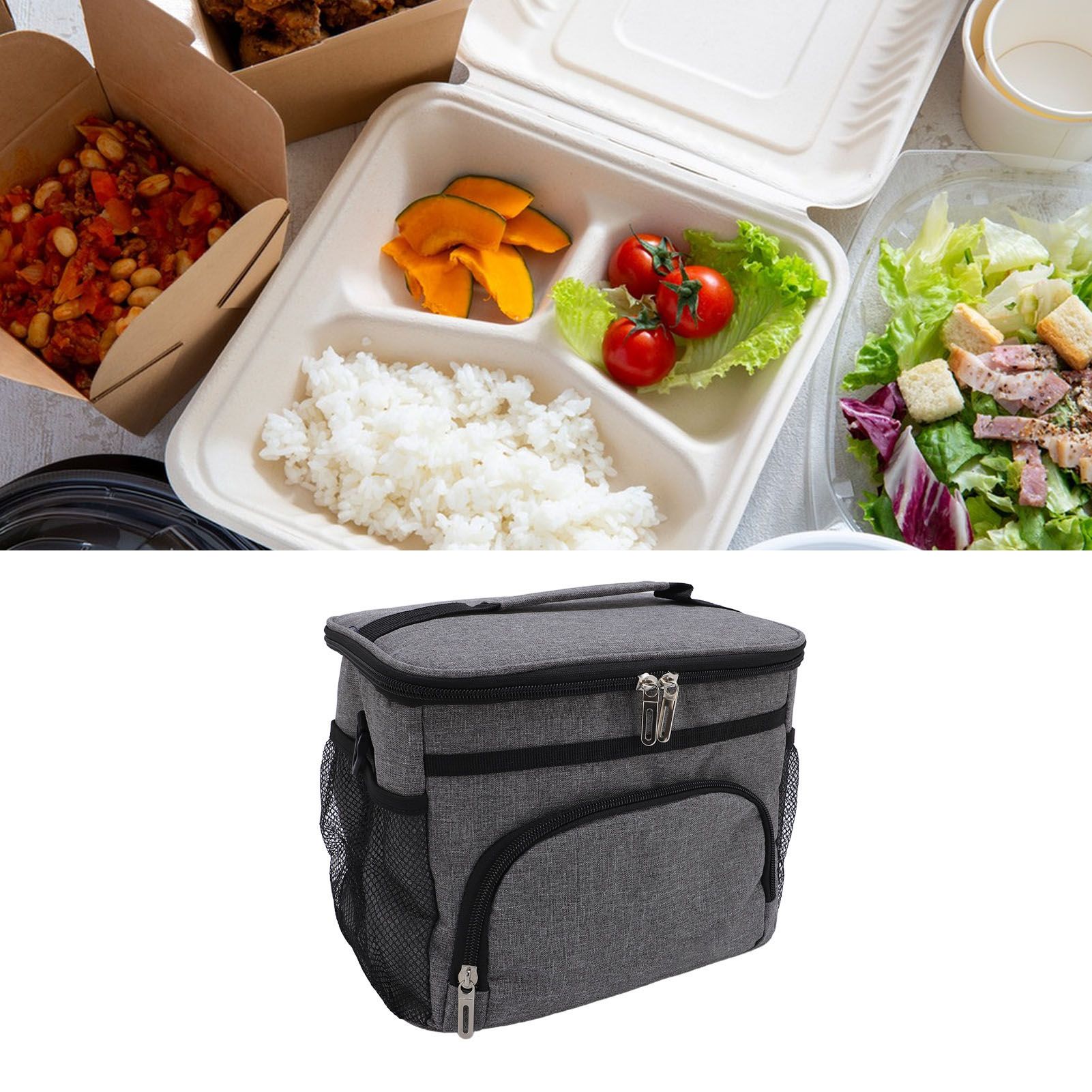 Reusable Lunch Box for Men Women Insulated Lunch Bag Leakproof Water Resistant view 12