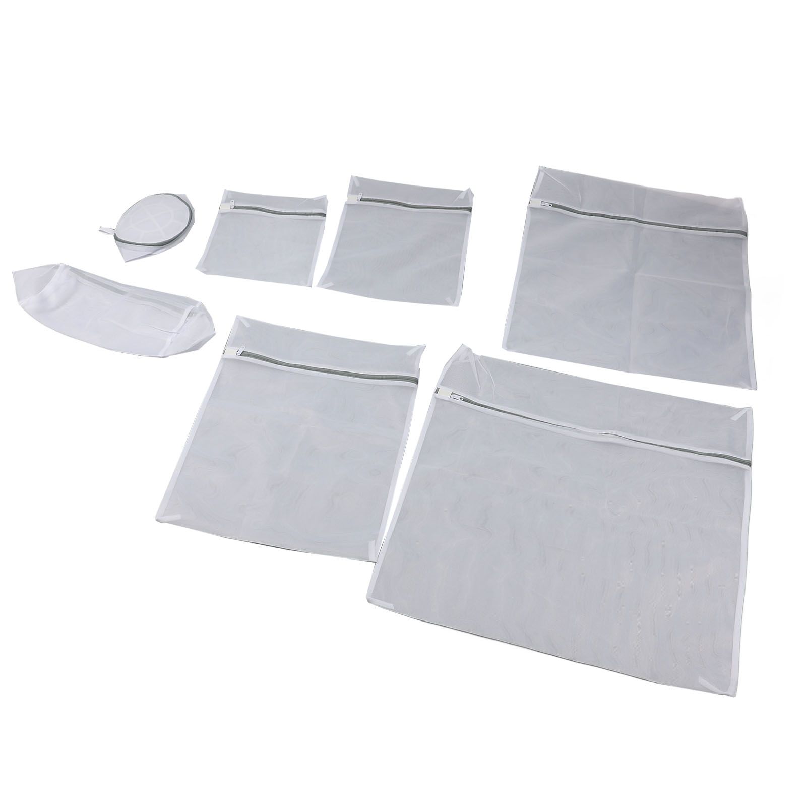 7pcs Mesh Laundry Bag Anti Deformation Reusable Thickened Polyester Auto Lock view 3