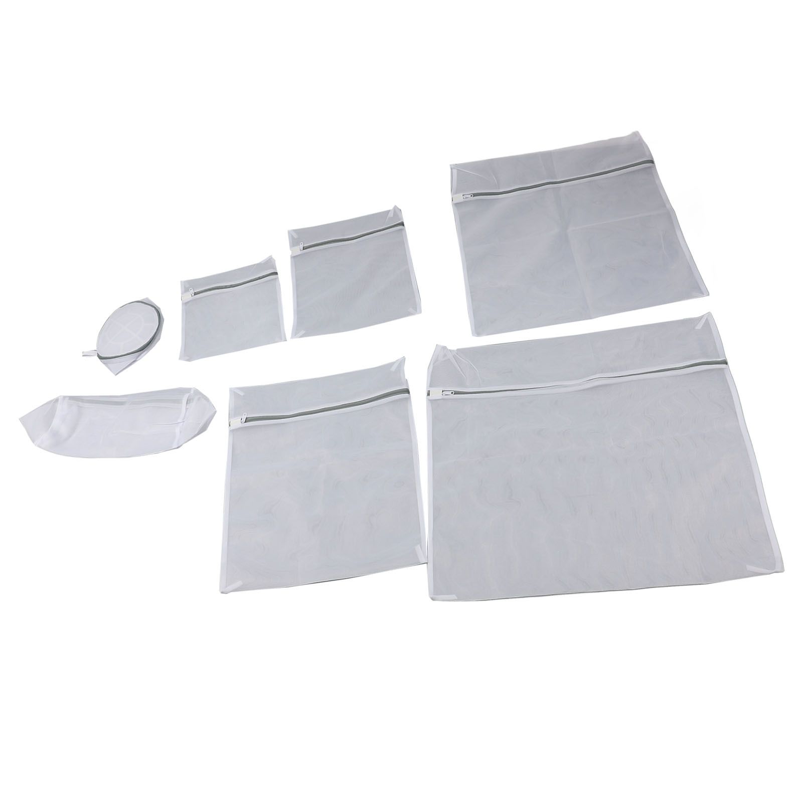 7pcs Mesh Laundry Bag Anti Deformation Reusable Thickened Polyester Auto Lock view 6