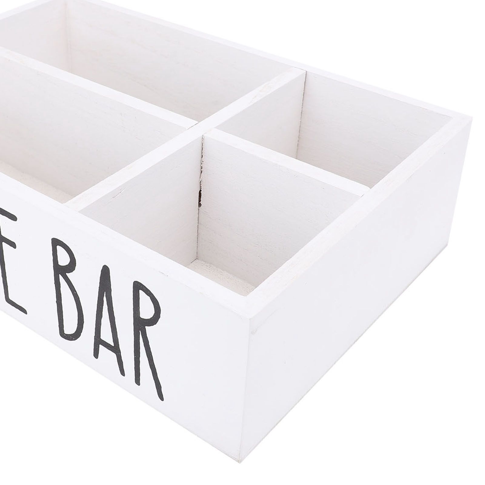 Coffee Station Organizer with Divider Wooden Coffee Bar Accessories Storage view 2
