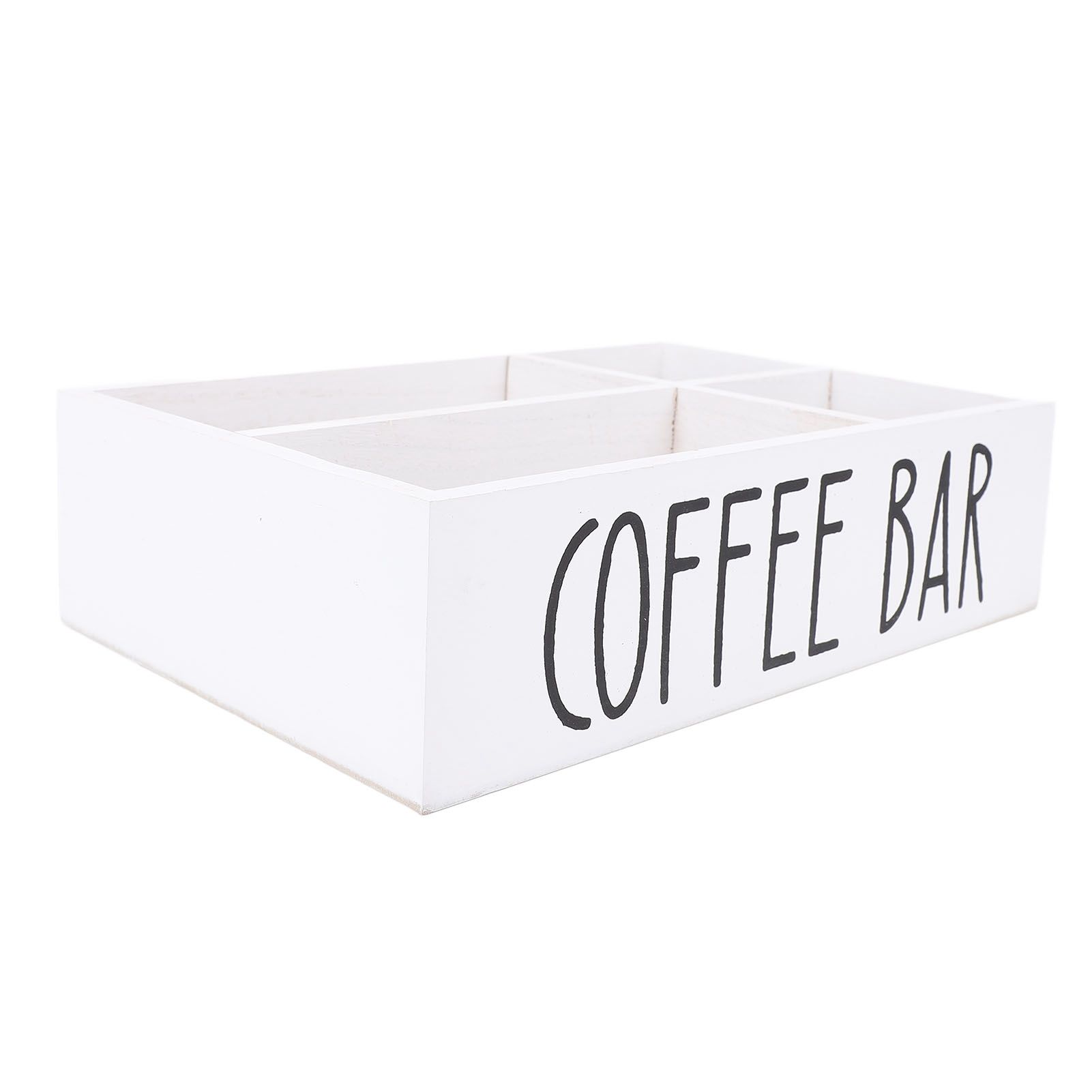 Coffee Station Organizer with Divider Wooden Coffee Bar Accessories Storage view 6