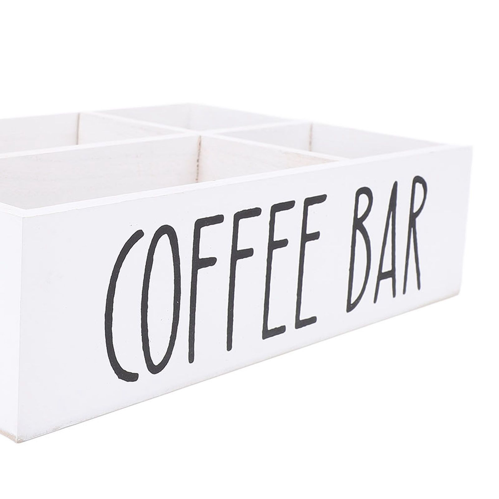Coffee Station Organizer with Divider Wooden Coffee Bar Accessories Storage view 7