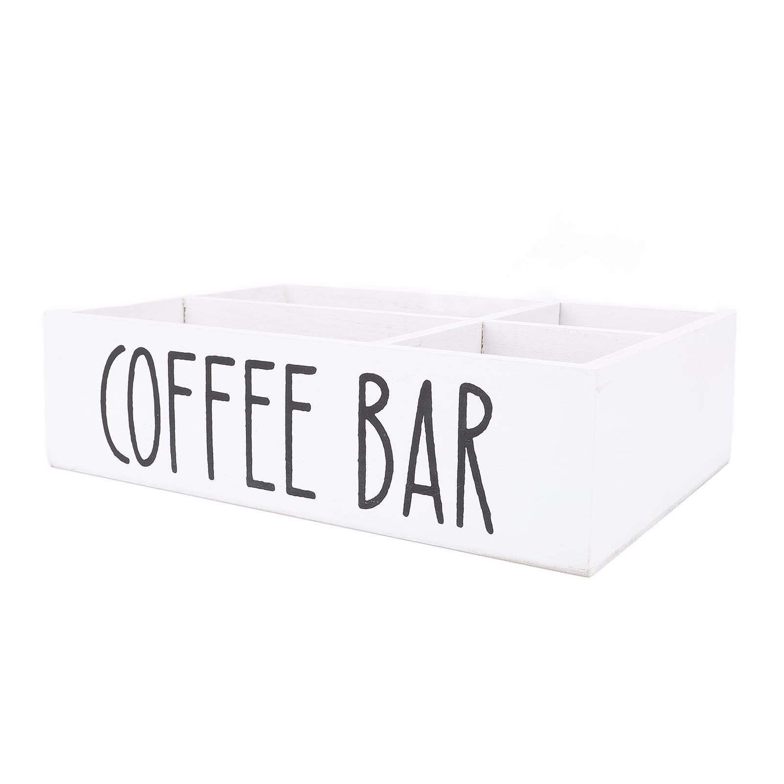 Coffee Station Organizer with Divider Wooden Coffee Bar Accessories Storage view 8