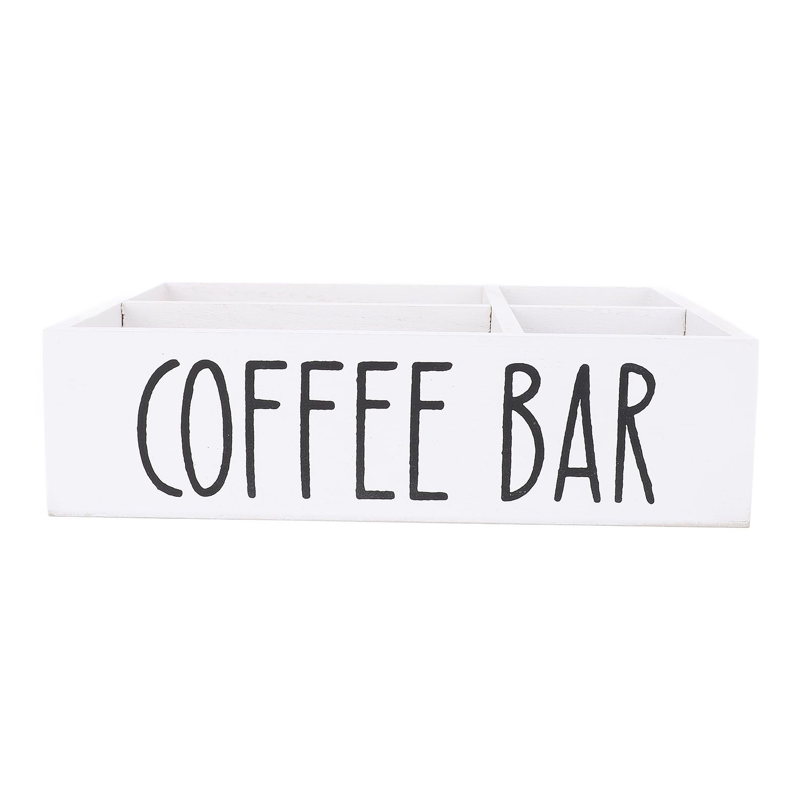 Coffee Station Organizer with Divider Wooden Coffee Bar Accessories Storage view 9