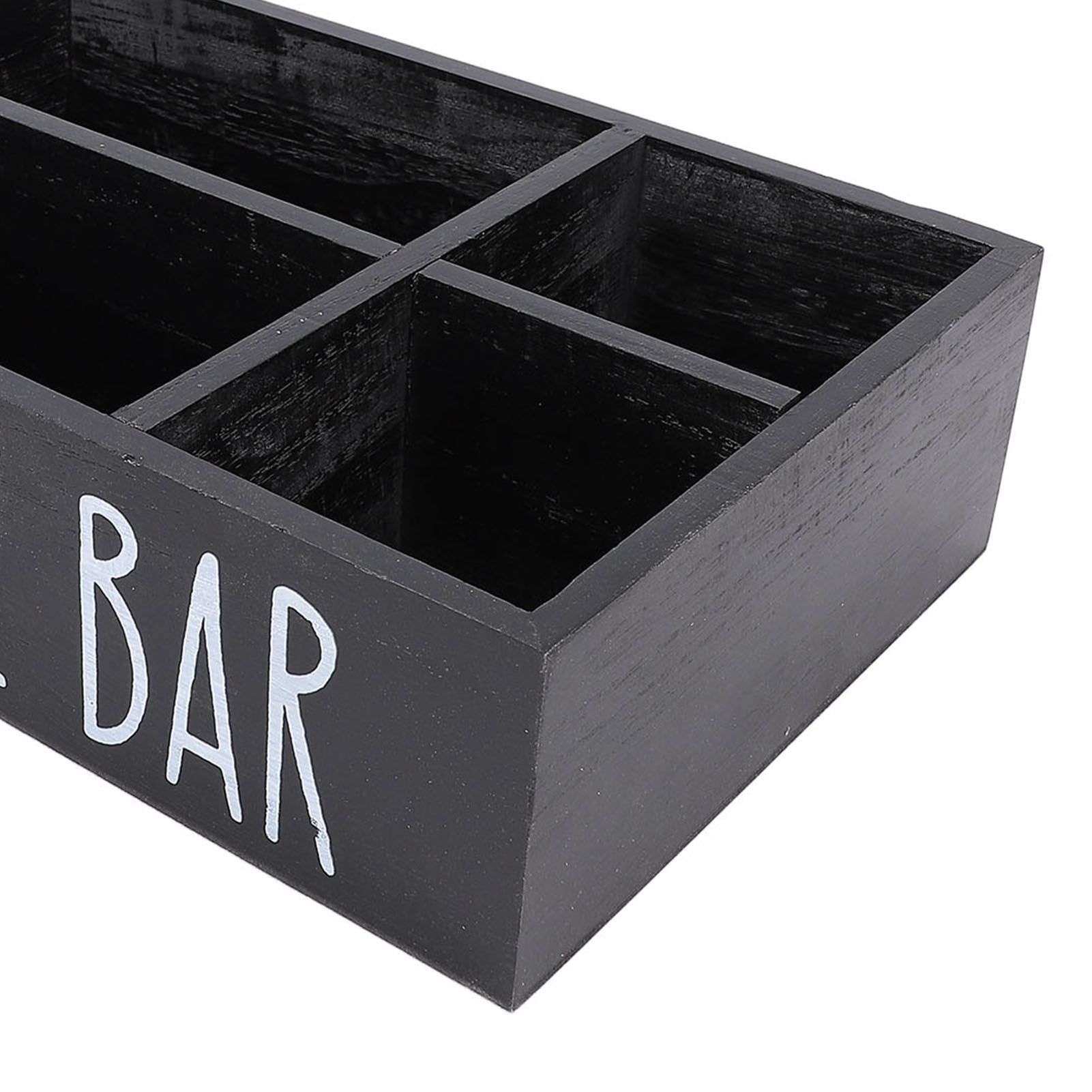 Coffee Station Organizer with Divider Wooden Coffee Bar Accessories Storage view 2