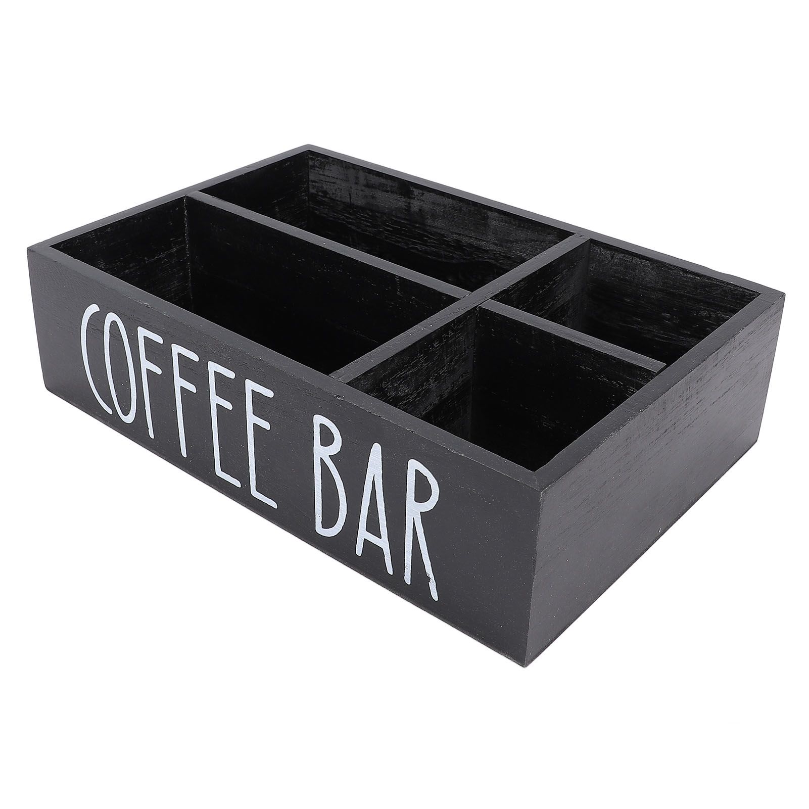 Coffee Station Organizer with Divider Wooden Coffee Bar Accessories Storage view 8