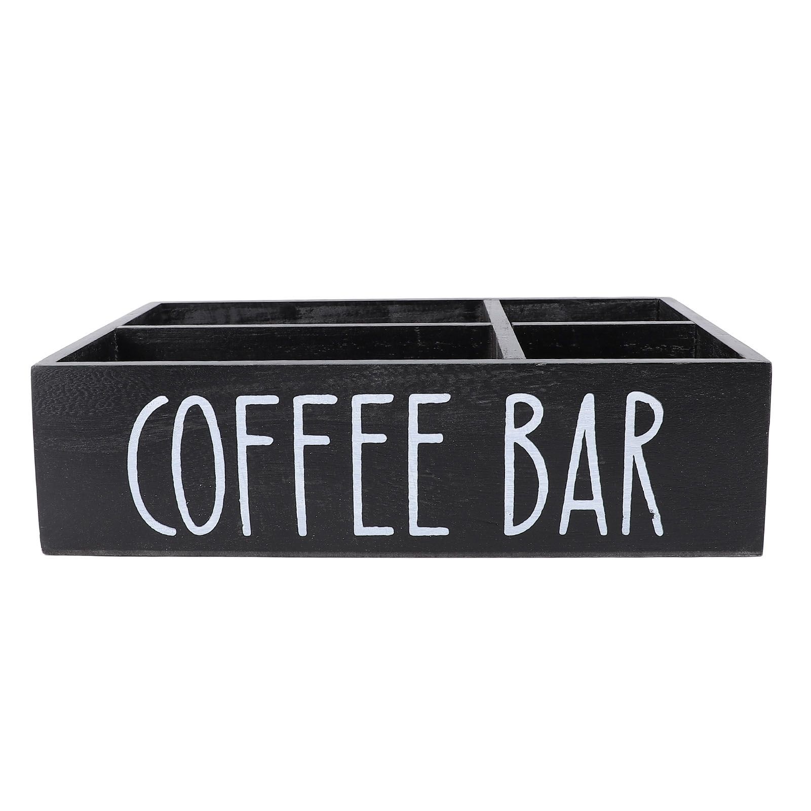 Coffee Station Organizer with Divider Wooden Coffee Bar Accessories Storage view 9