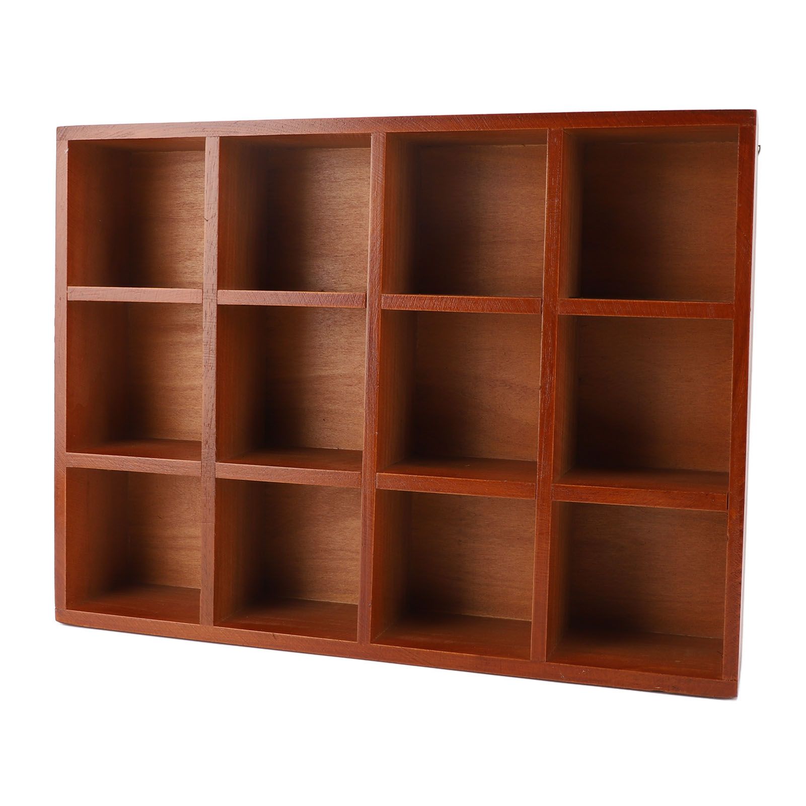 Wood Desktop Organizer Multiple Compartments Vintage Wooden Tabletop Storage view 4