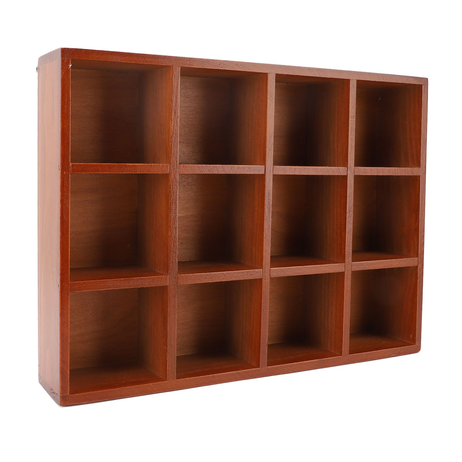 Wood Desktop Organizer Multiple Compartments Vintage Wooden Tabletop Storage view 6