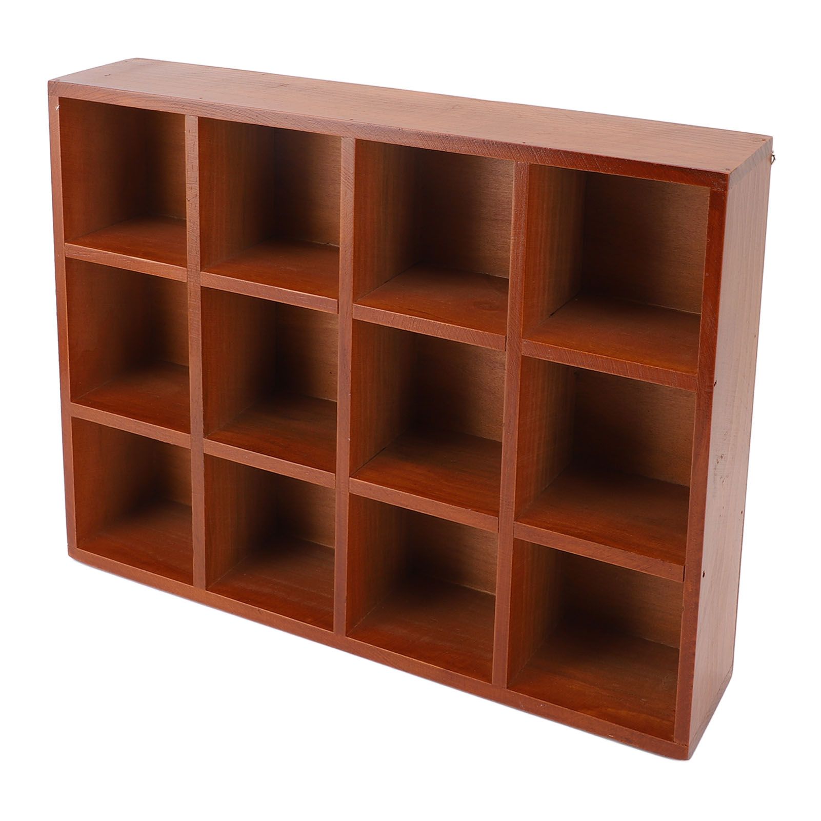 Wood Desktop Organizer Multiple Compartments Vintage Wooden Tabletop Storage view 11