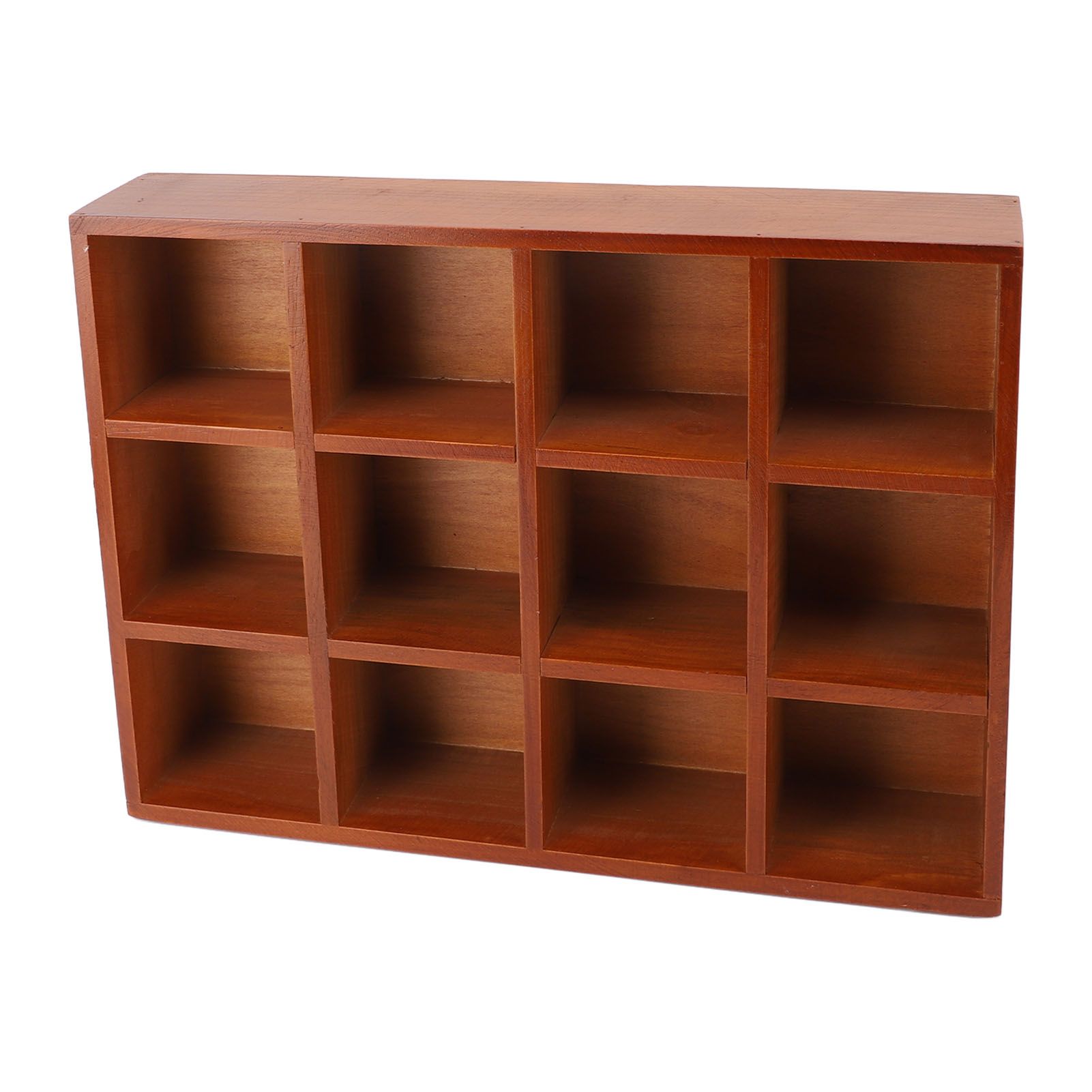 Wood Desktop Organizer Multiple Compartments Vintage Wooden Tabletop Storage view 12