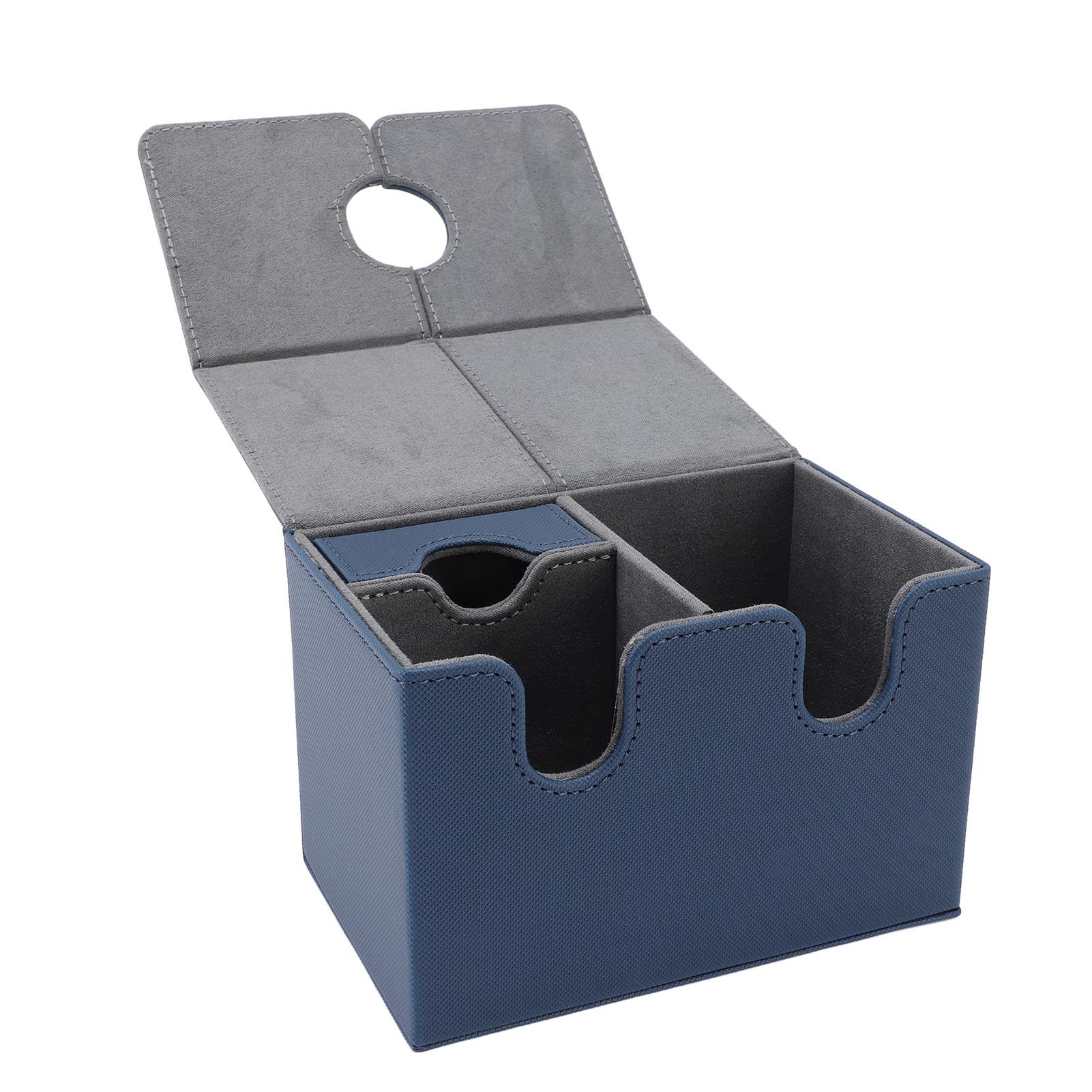 Card Deck Box with Dice Tray PU Leather Magnetic Card Storage Organizer Case