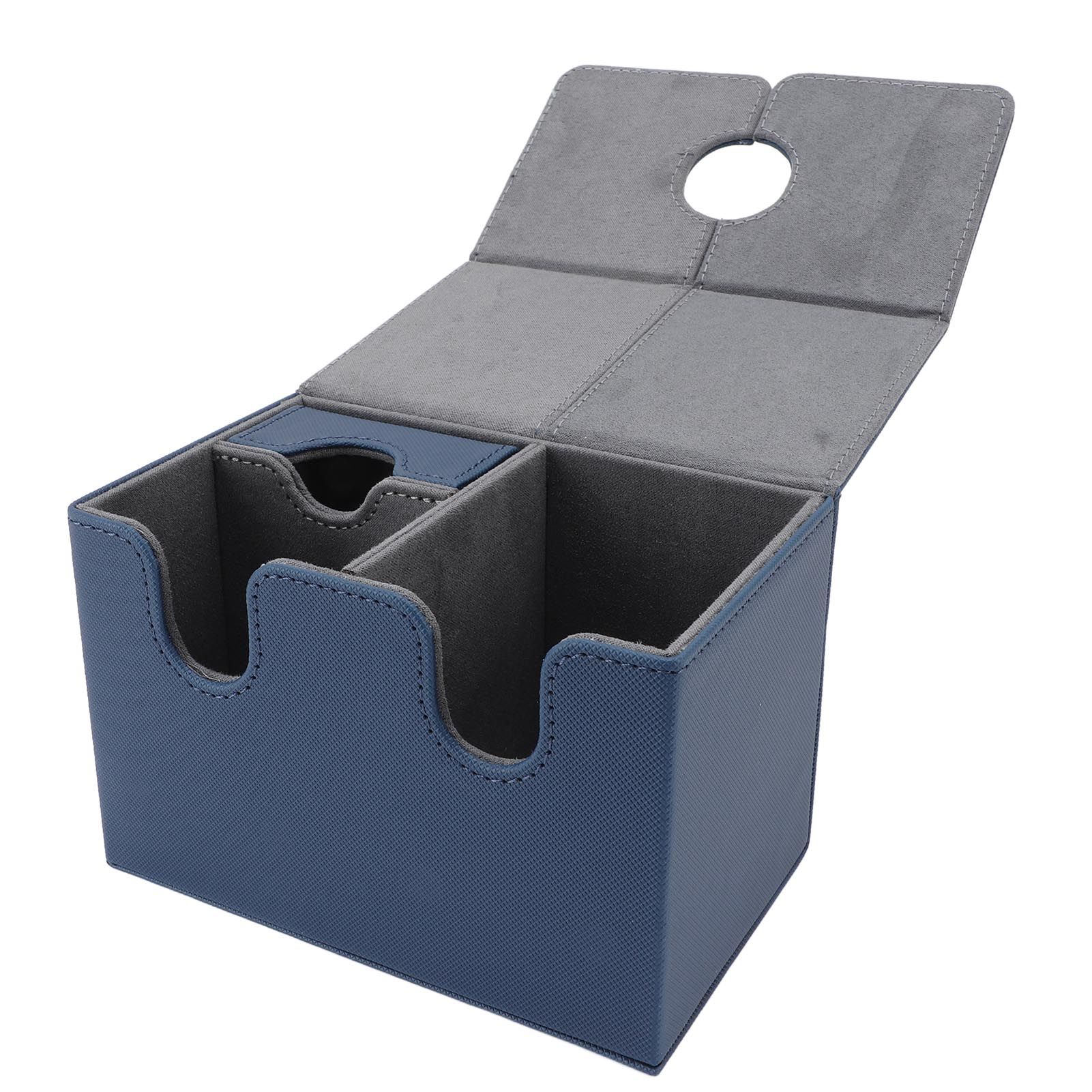 Card Deck Box with Dice Tray PU Leather Magnetic Card Storage Organizer Case view 4