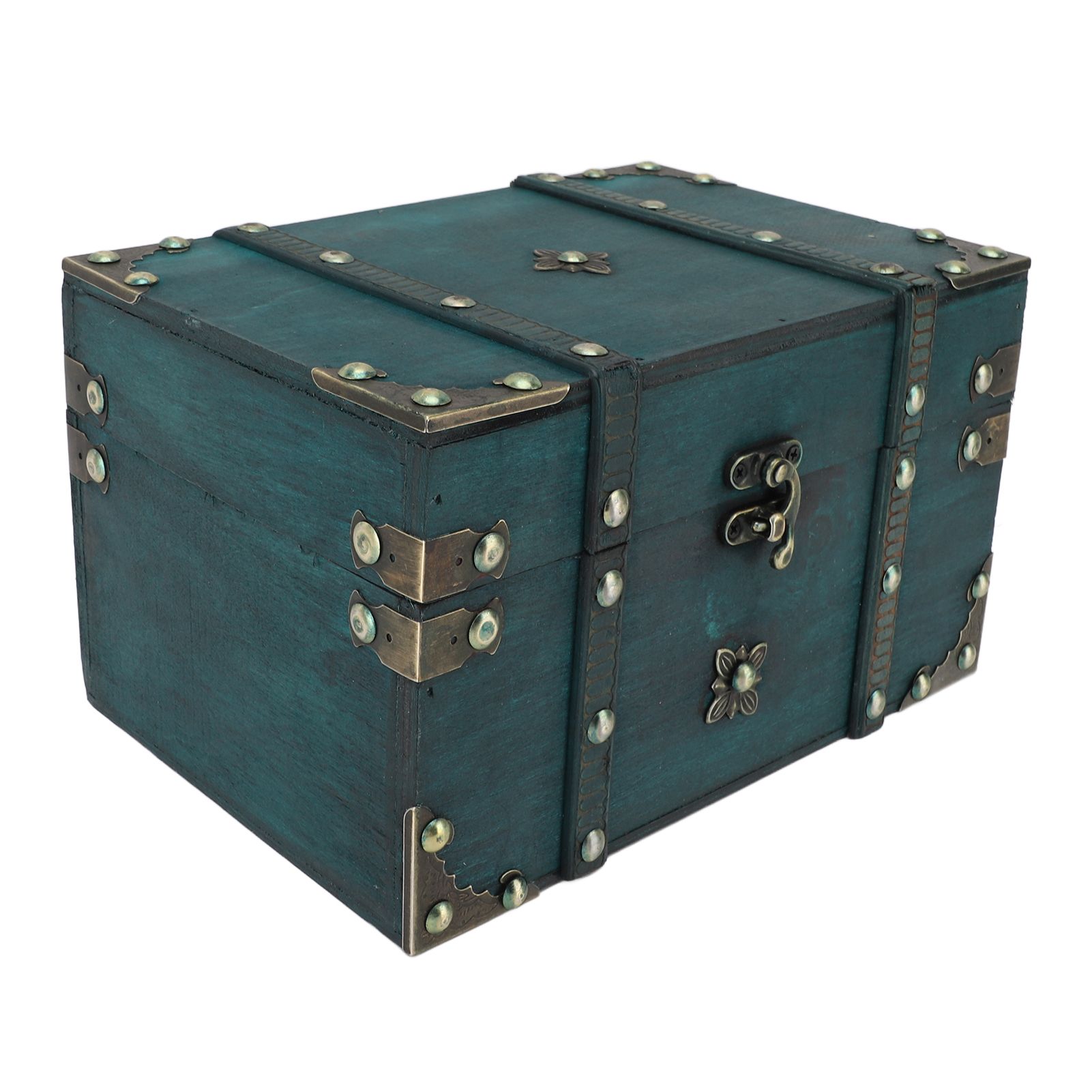 Vintage Treasure Chest Box Wooden Retro Jewelry Storage Box Decorative