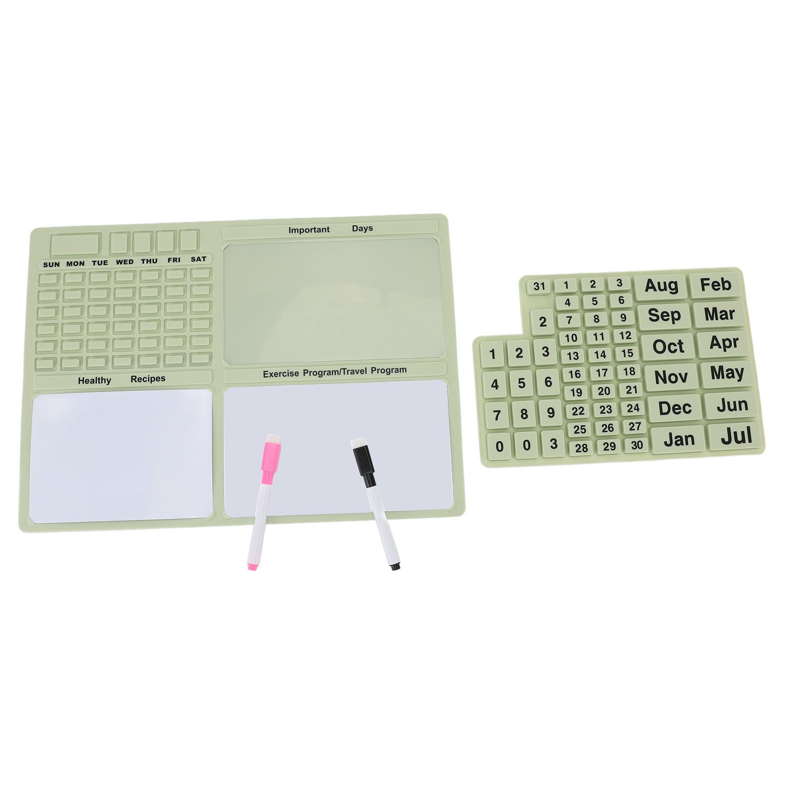 Magnetic Silicone Calendar Reusable Message Board with Pen Detachable Fridge — image 1