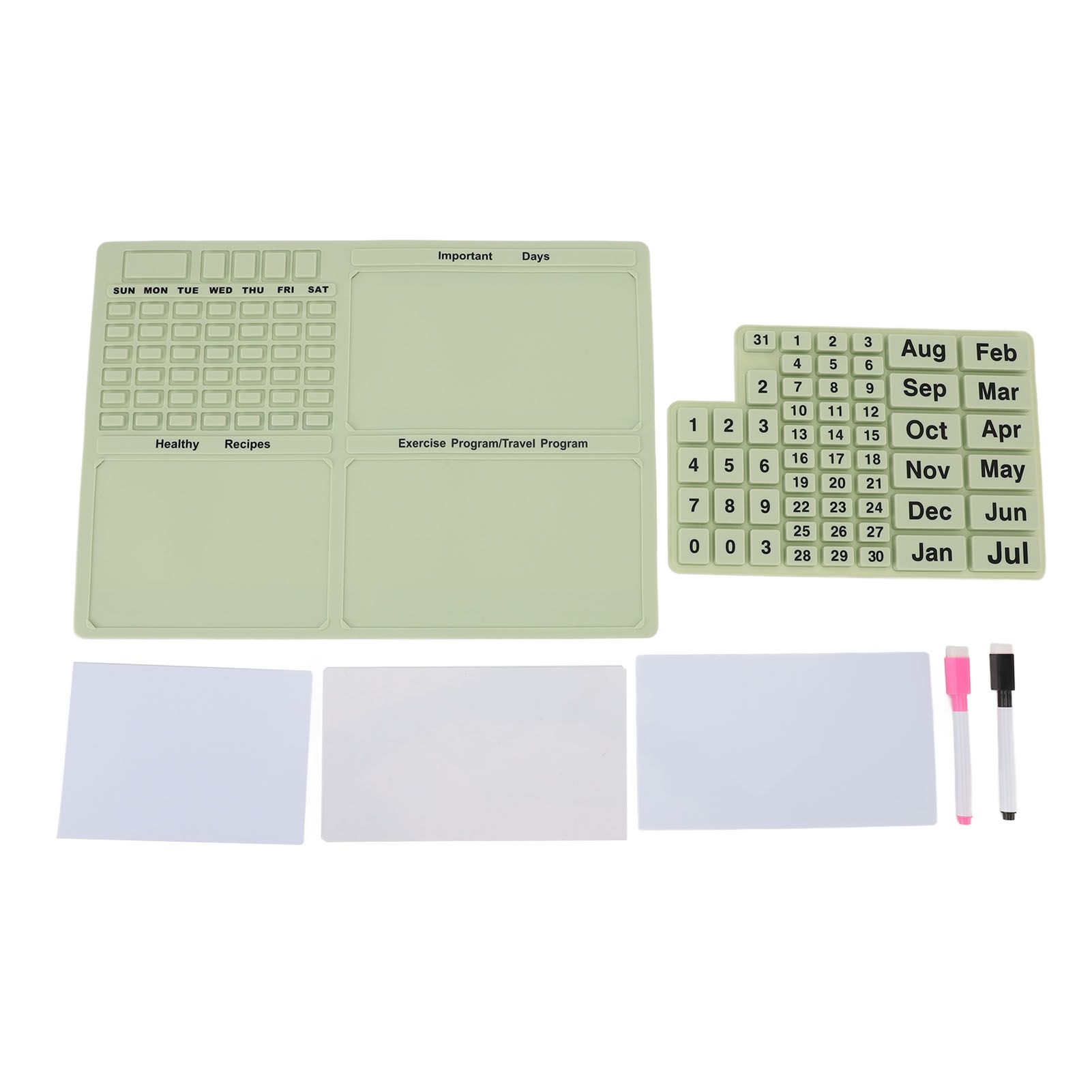 Magnetic Silicone Calendar Reusable Message Board with Pen Detachable Fridge view 3