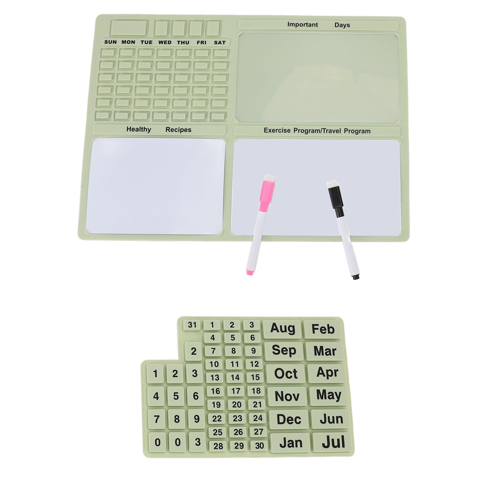 Magnetic Silicone Calendar Reusable Message Board with Pen Detachable Fridge view 10