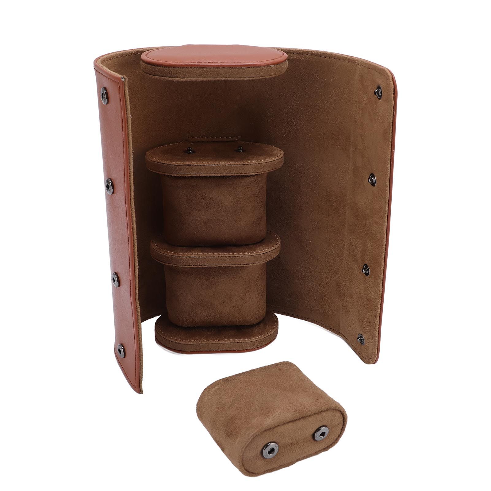 PU Leather Watch Roll Travel Case Mechanical Watch Case Organizer Box with view 4