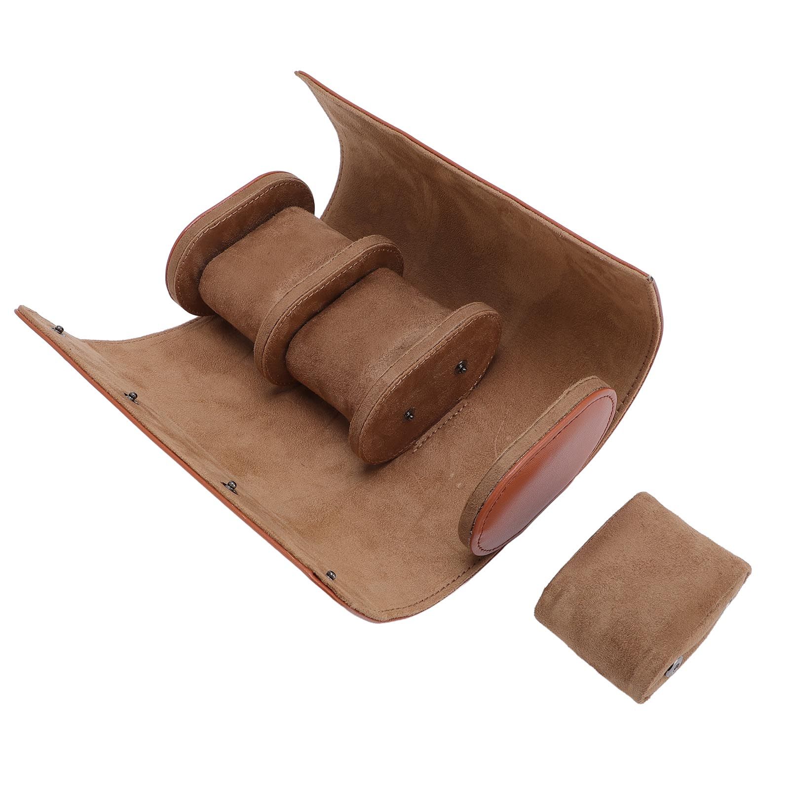 PU Leather Watch Roll Travel Case Mechanical Watch Case Organizer Box with view 6