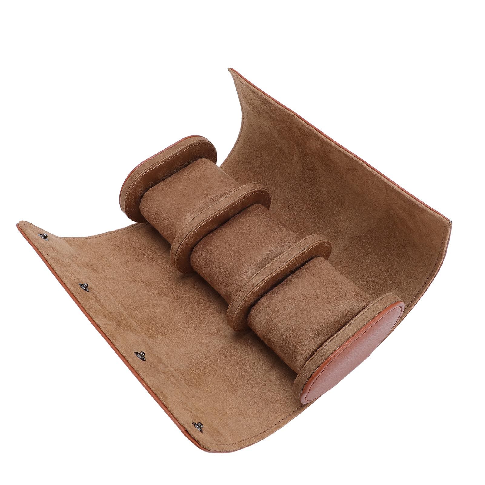 PU Leather Watch Roll Travel Case Mechanical Watch Case Organizer Box with view 9