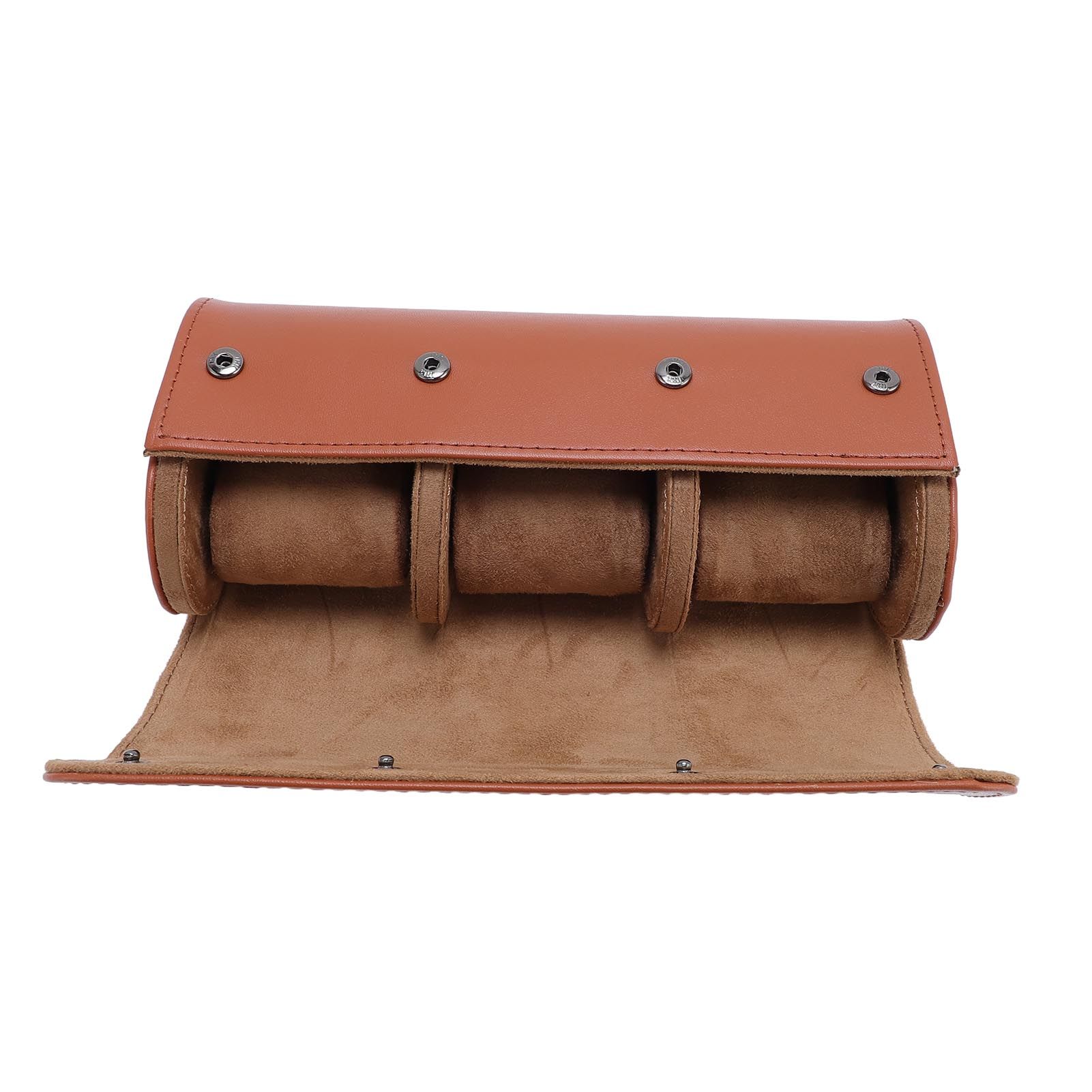 PU Leather Watch Roll Travel Case Mechanical Watch Case Organizer Box with view 12