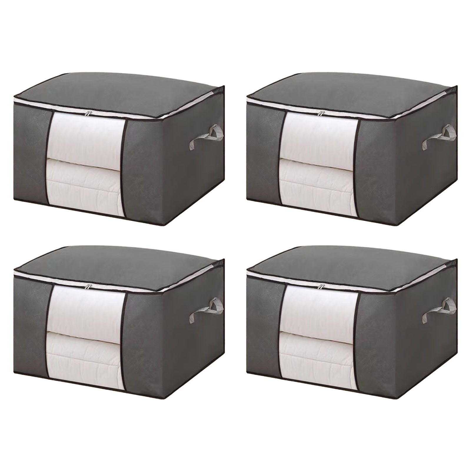 Clothes Storage Bags Fabric Foldable Blanket Storage Container Closet view 3