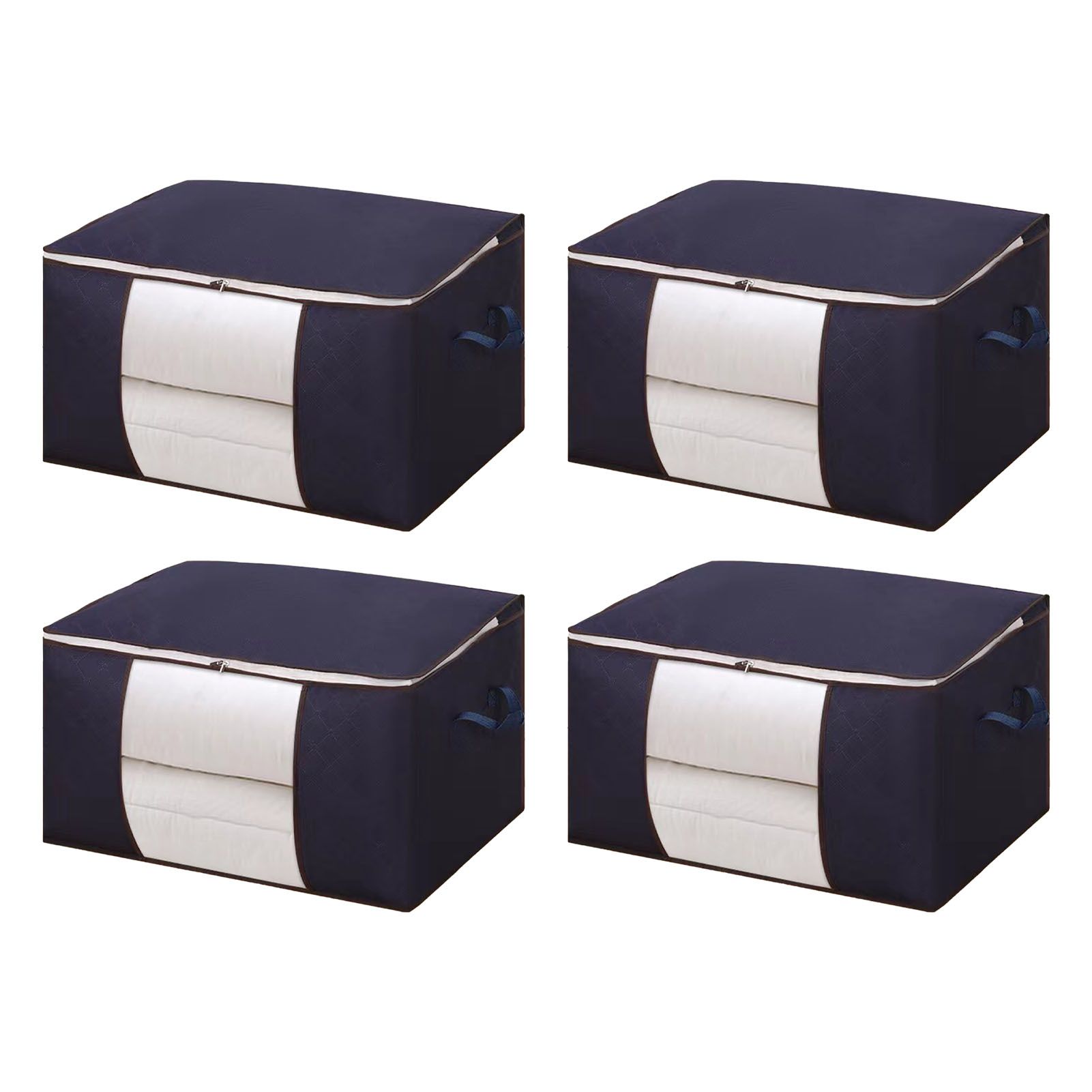 Clothes Storage Bags Fabric Foldable Blanket Storage Container Closet view 3