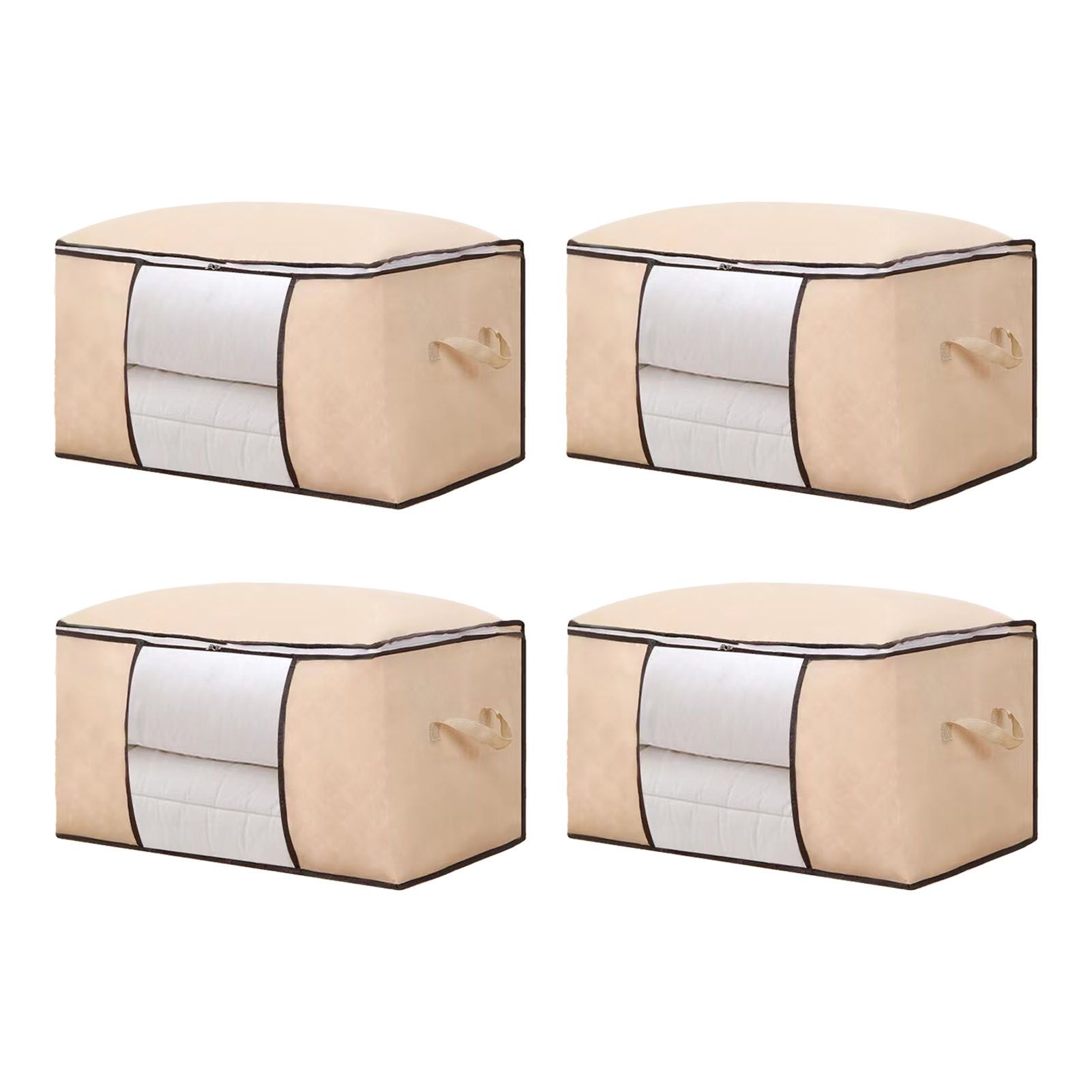 Clothes Storage Bags Fabric Foldable Blanket Storage Container Closet view 3