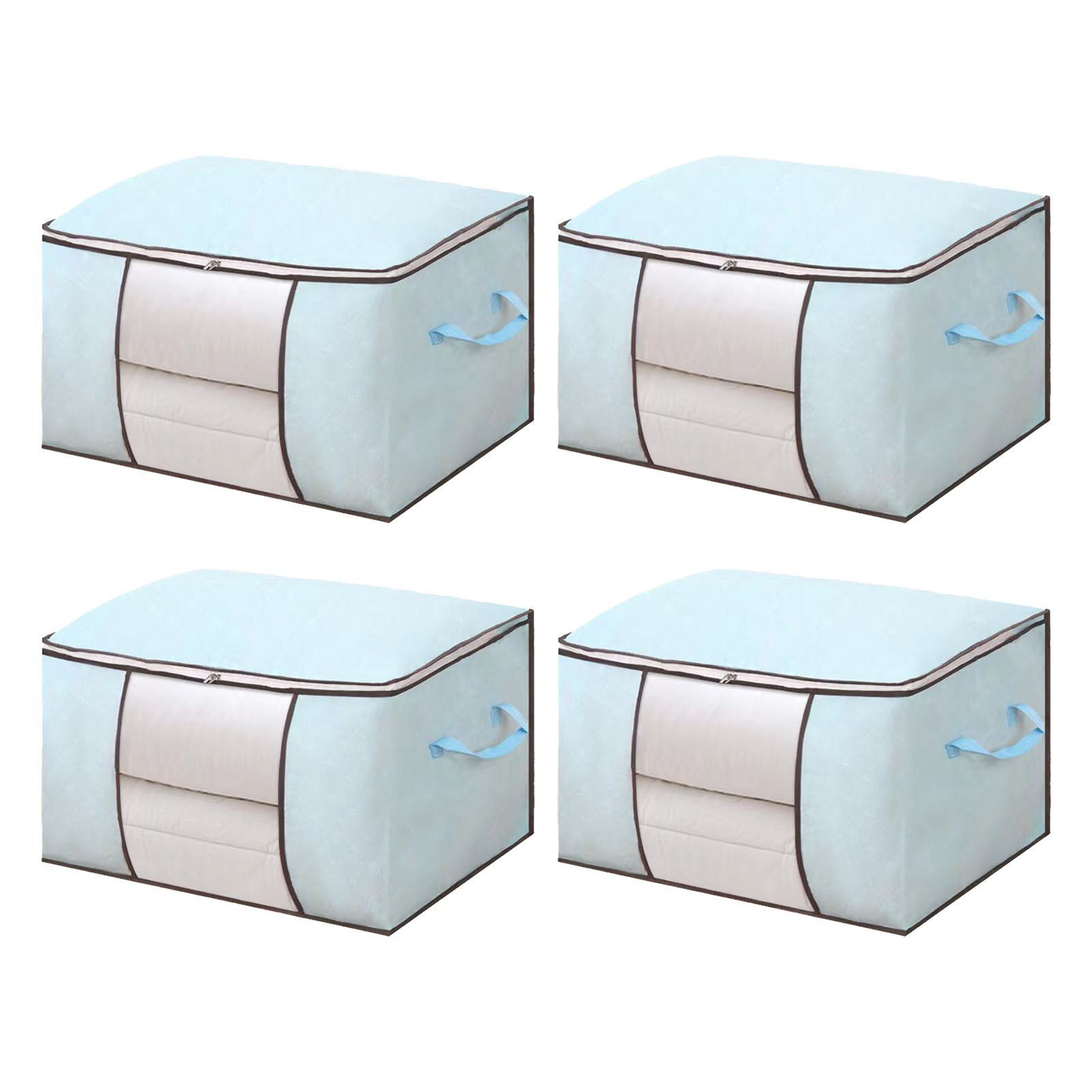 Clothes Storage Bags Fabric Foldable Blanket Storage Container Closet view 3