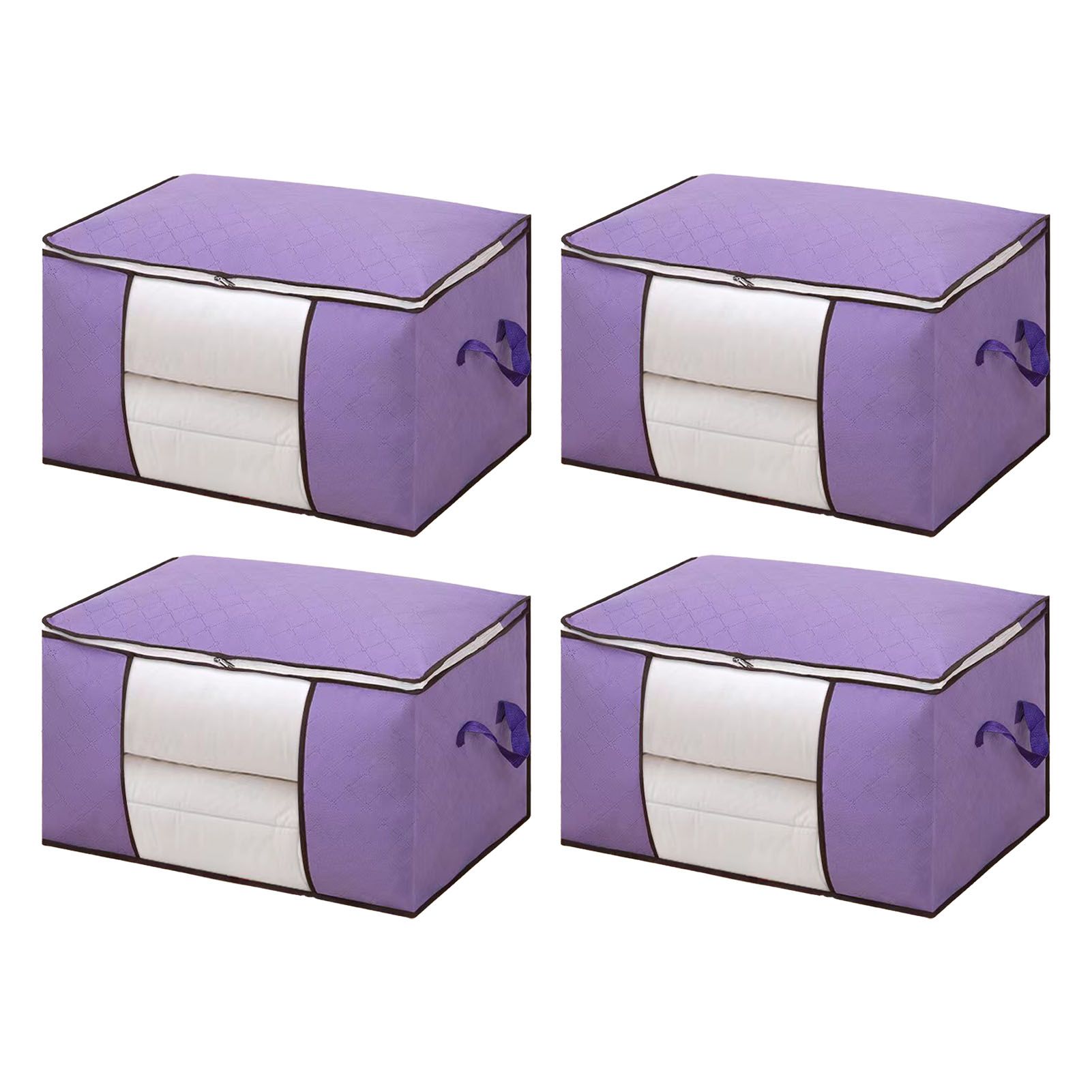 Clothes Storage Bags Fabric Foldable Blanket Storage Container Closet view 3