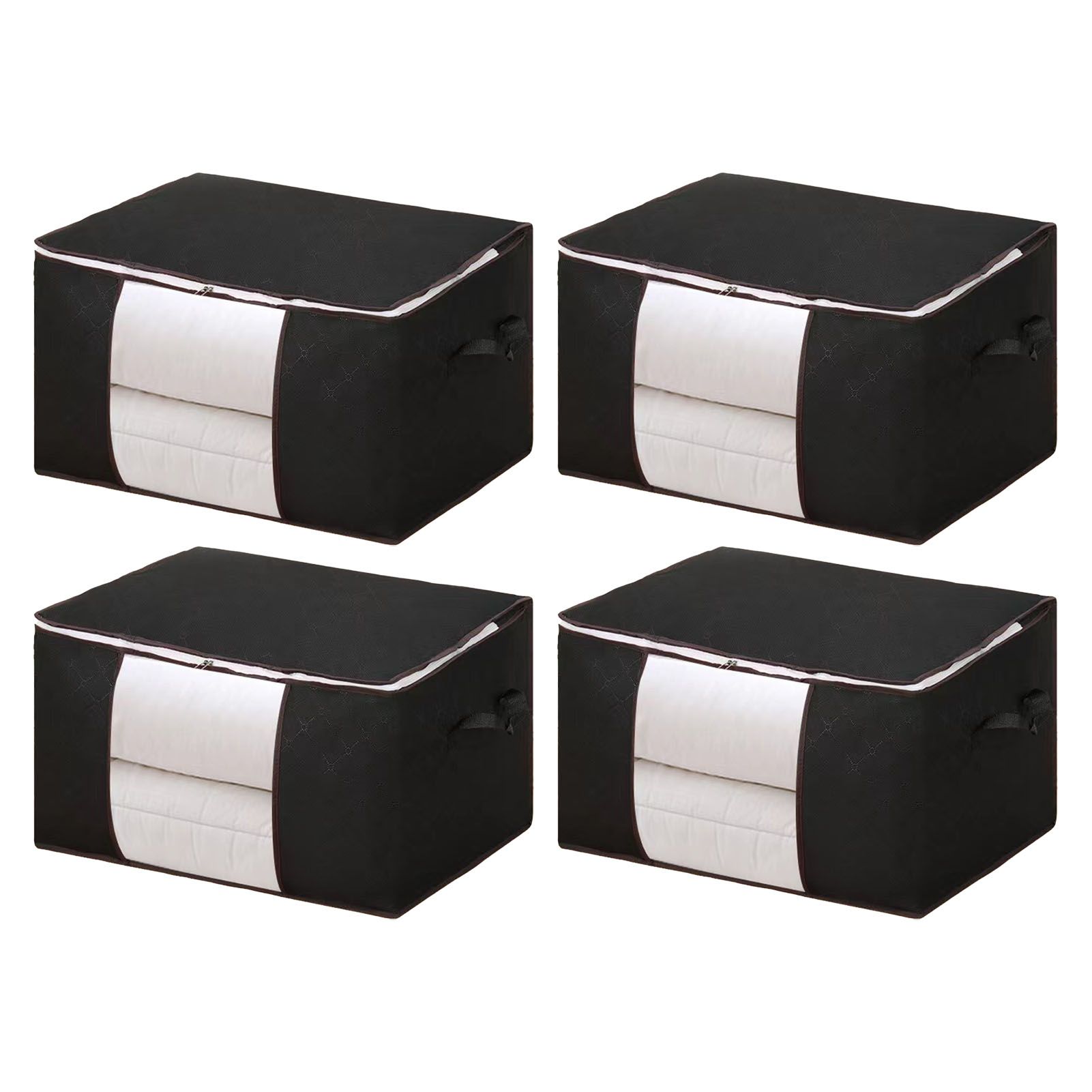 Clothes Storage Bags Fabric Foldable Blanket Storage Container Closet view 3