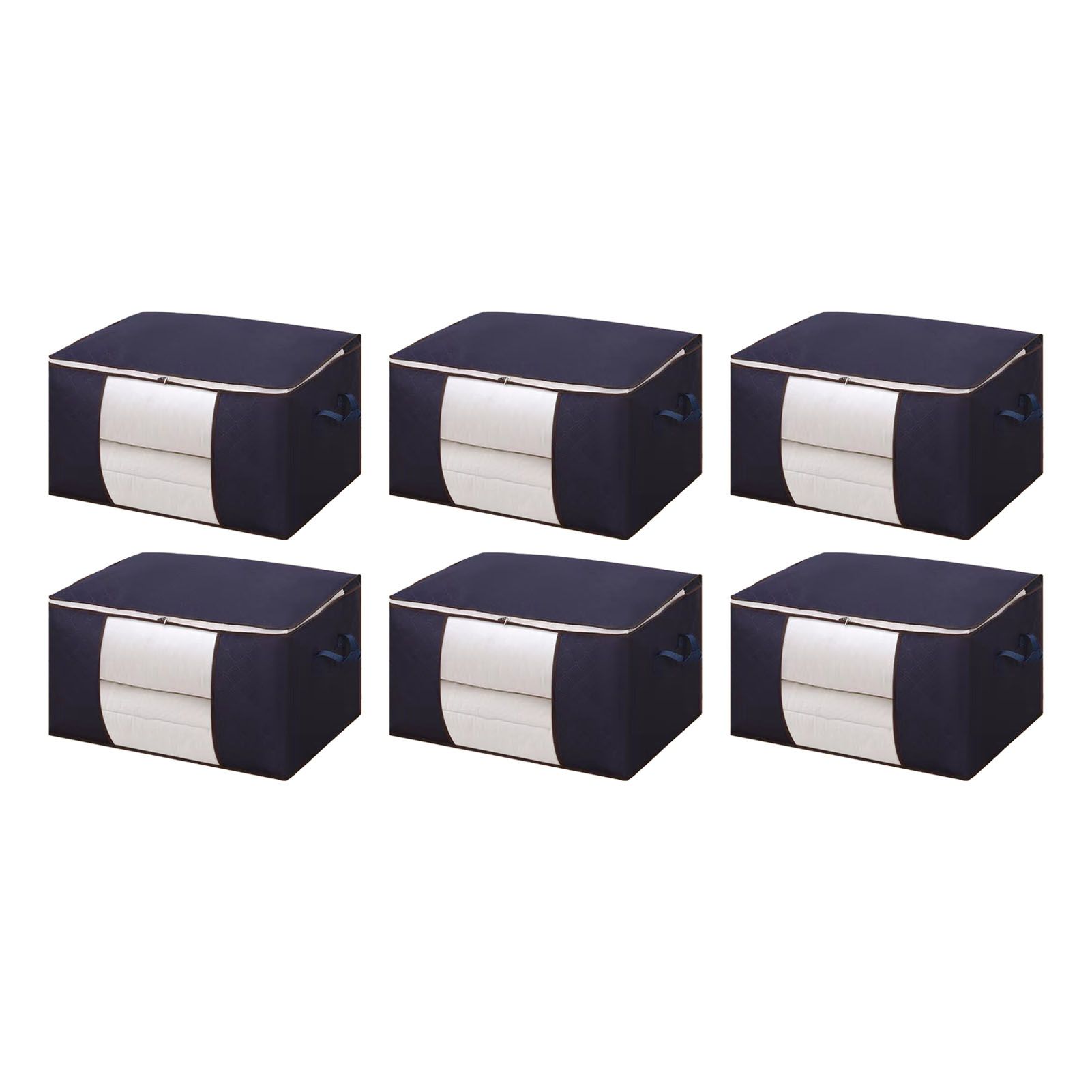 Clothes Storage Bags Fabric Foldable Blanket Storage Container Closet view 3