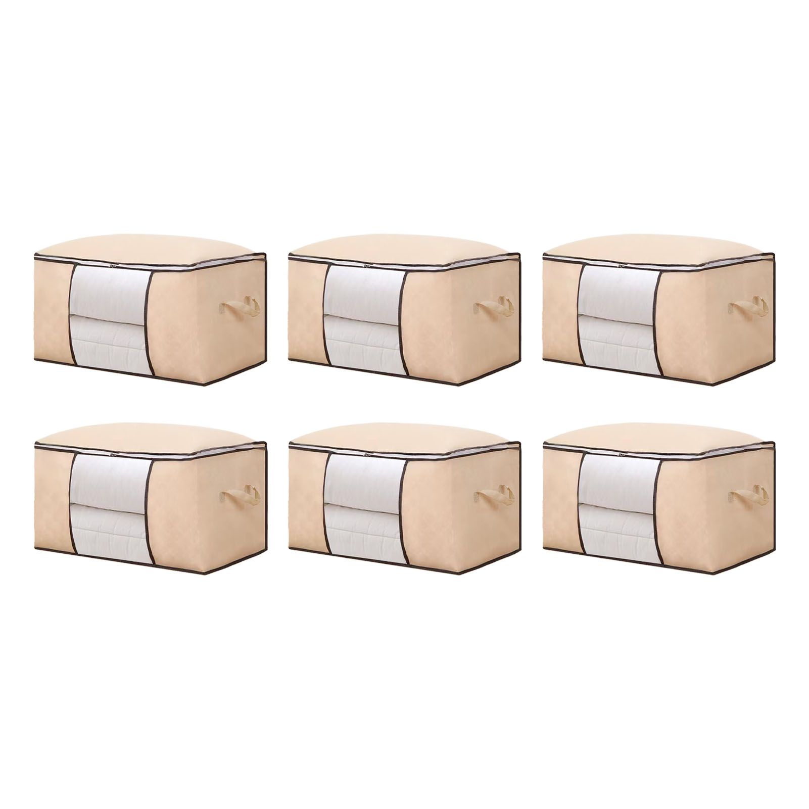 Clothes Storage Bags Fabric Foldable Blanket Storage Container Closet view 3