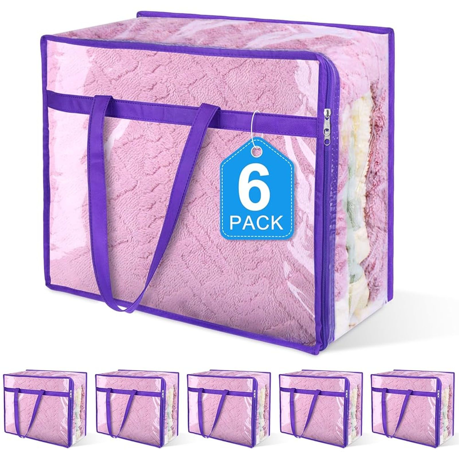 6PCS Clothes Storage Bag Transparent PVC Dust Proof Space Saving Clothes Bag view 3