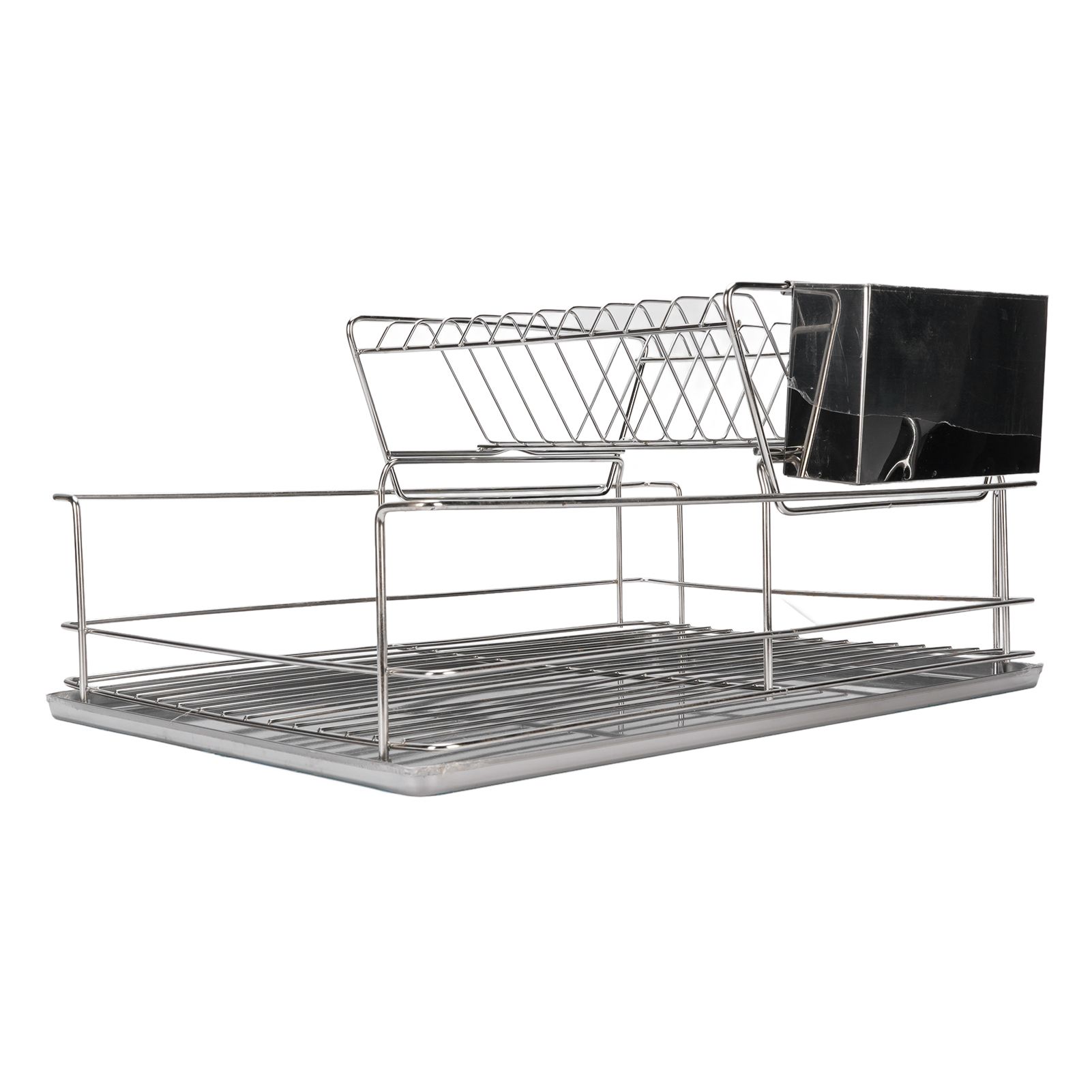 Dish Drying Rack Space Saving 2 Tier Dish Rack for Kitchen Counter Stainless view 6