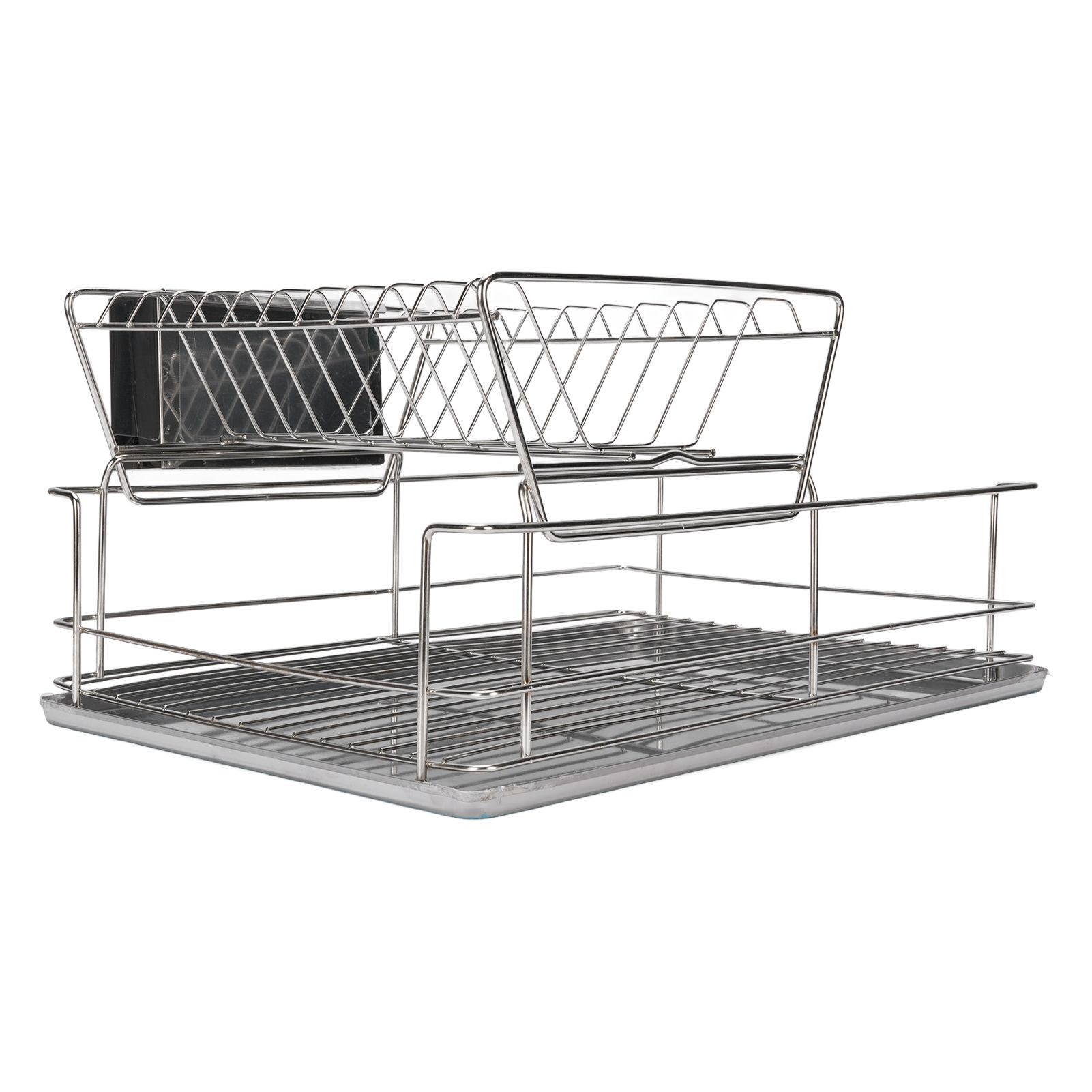 Dish Drying Rack Space Saving 2 Tier Dish Rack for Kitchen Counter Stainless view 9