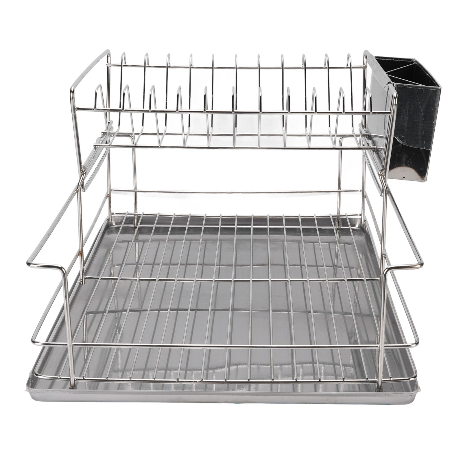 Dish Drying Rack Space Saving 2 Tier Dish Rack for Kitchen Counter Stainless view 11