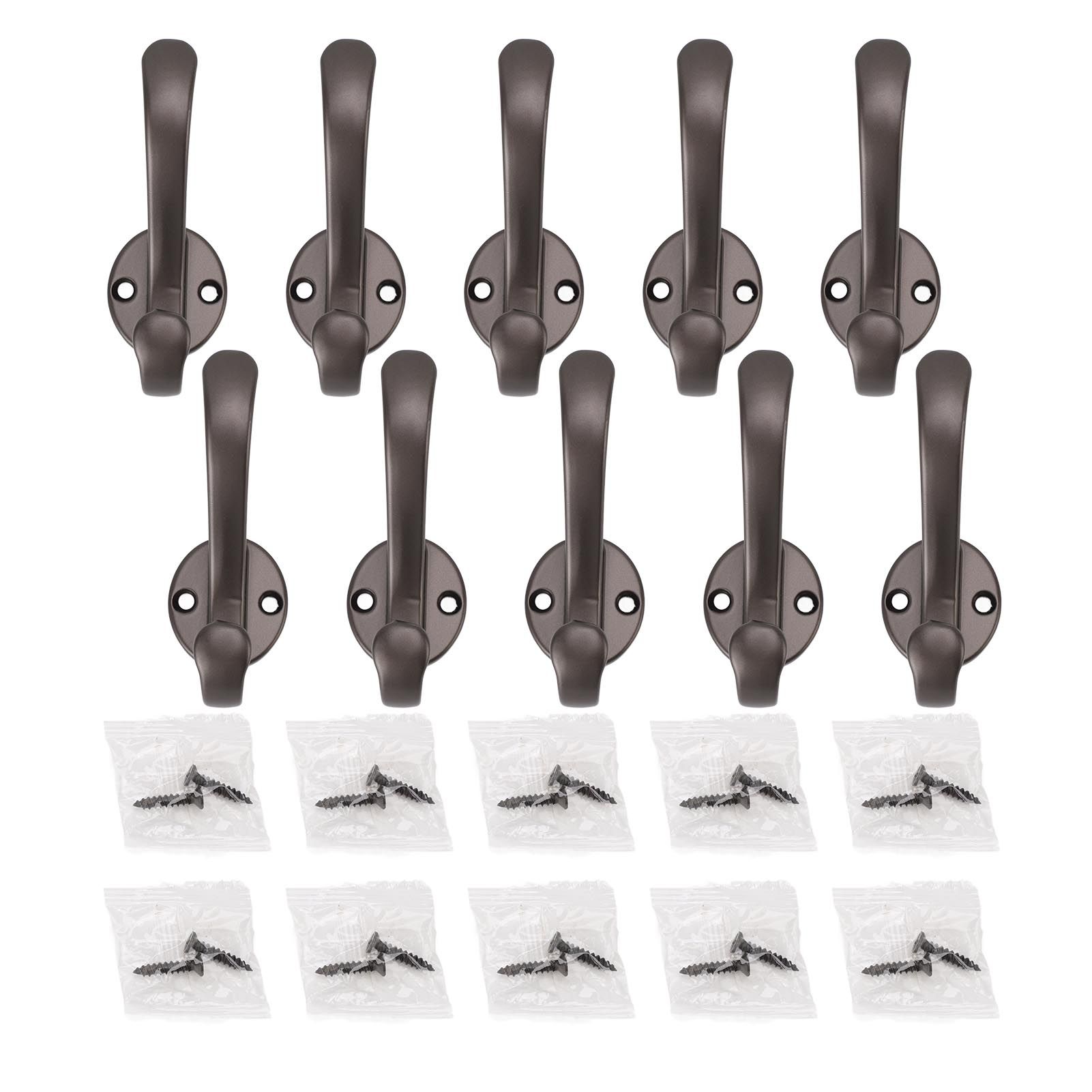10 Set Coat Hooks Metal Water Proof Heavy Duty Wall Hook for Entryway Bedrooms view 3