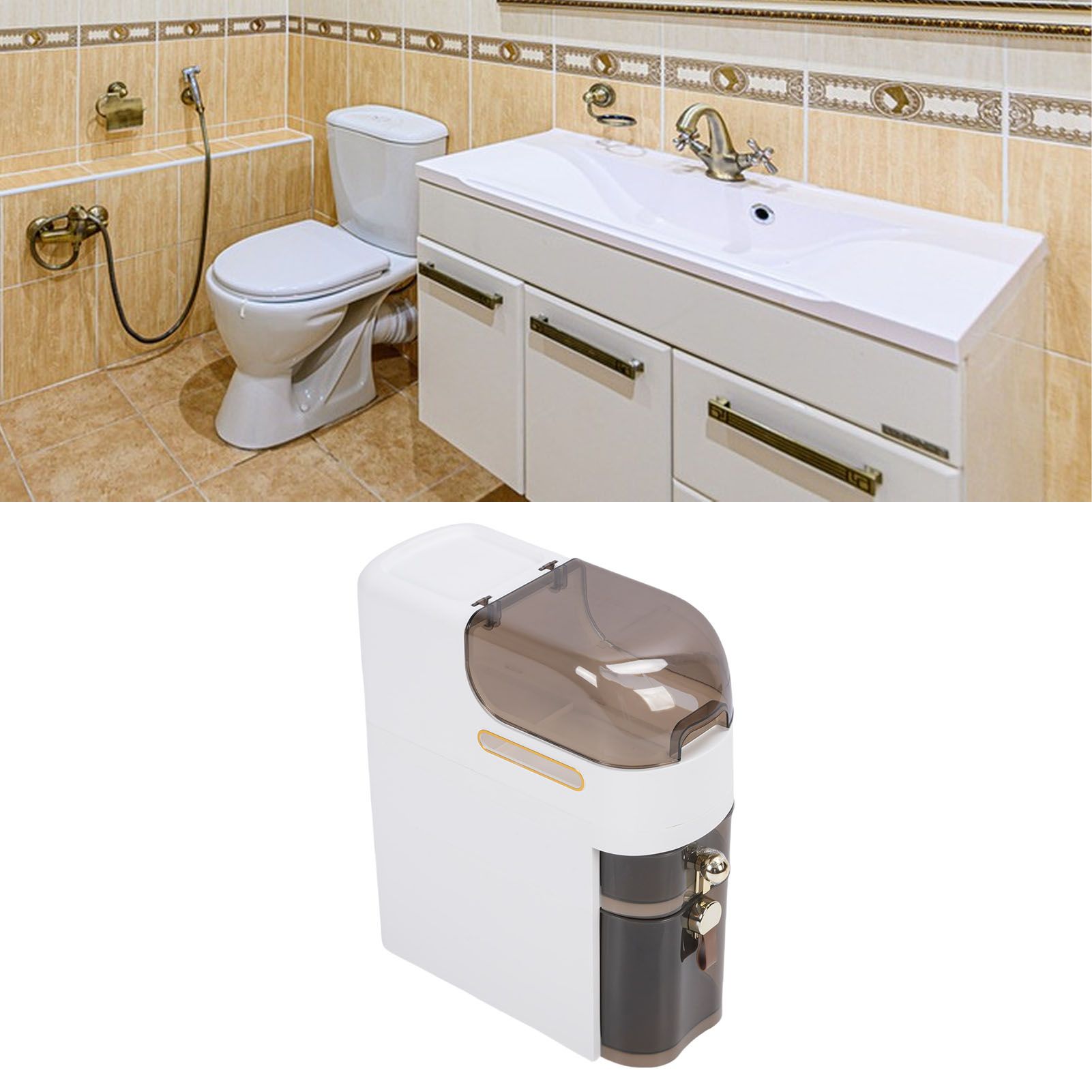 Bathroom Storage Cabinet PP PC Narrow Slim Organizer Small Corner Cabinet with view 12