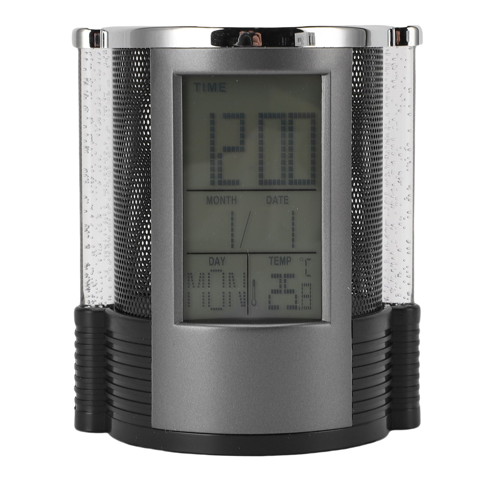 Electronic Clock Pen Holder Multifunctional Colorful Lighting Design Desk view 3