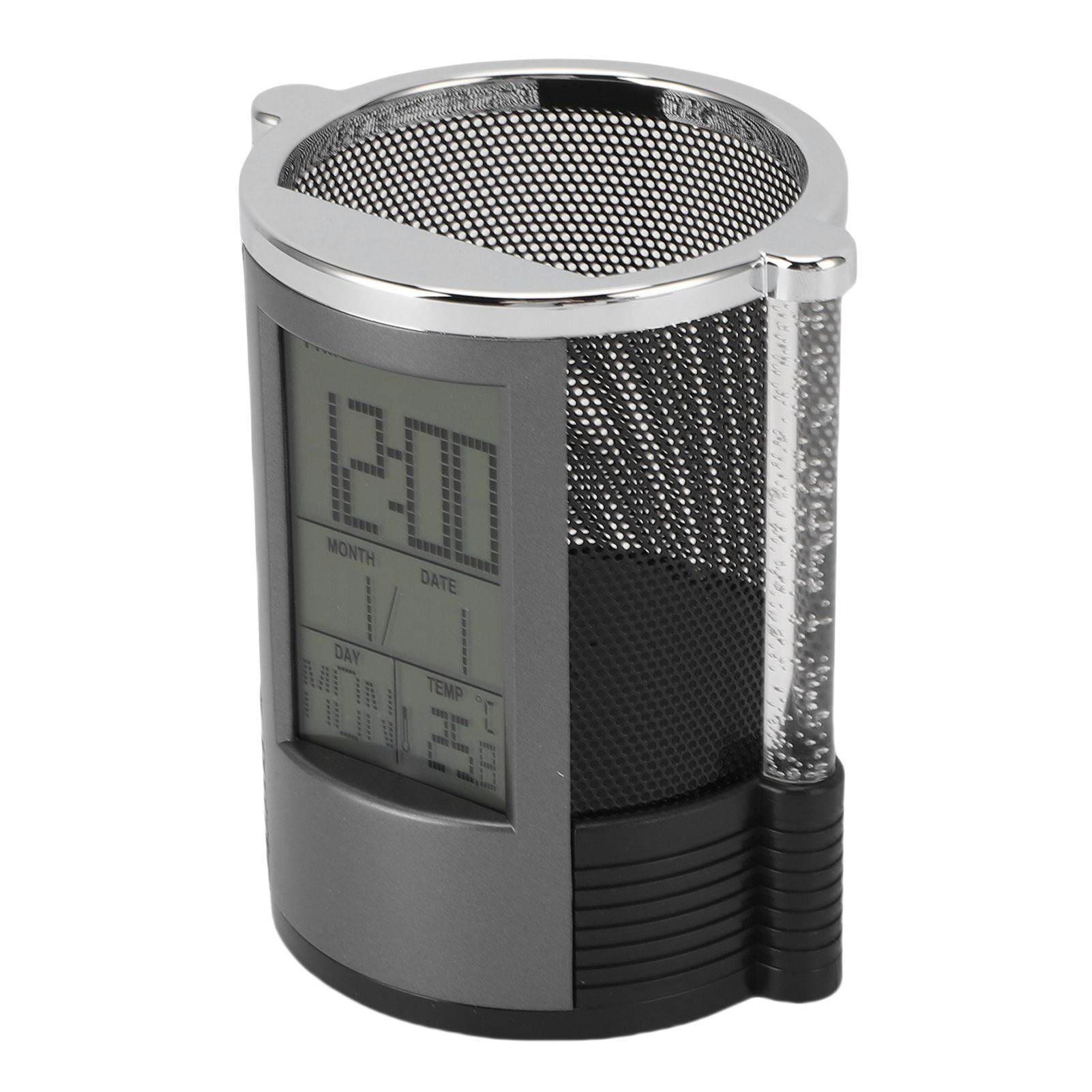 Electronic Clock Pen Holder Multifunctional Colorful Lighting Design Desk view 4