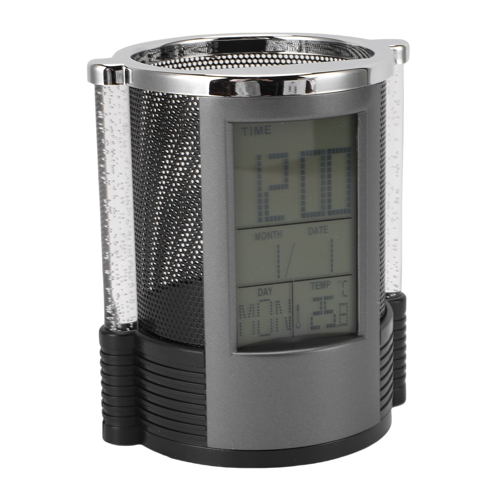 Electronic Clock Pen Holder Multifunctional Colorful Lighting Design Desk view 6