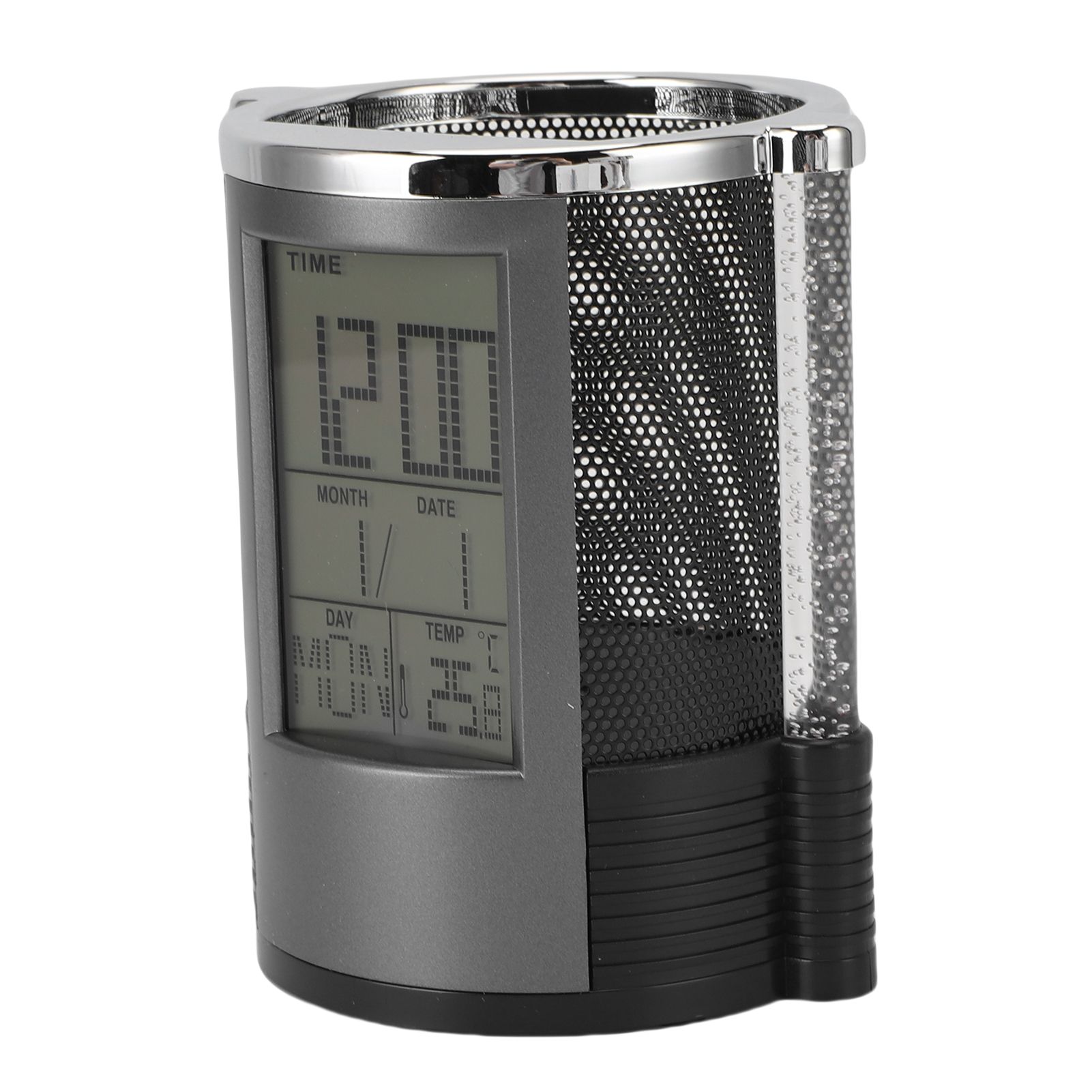 Electronic Clock Pen Holder Multifunctional Colorful Lighting Design Desk view 8