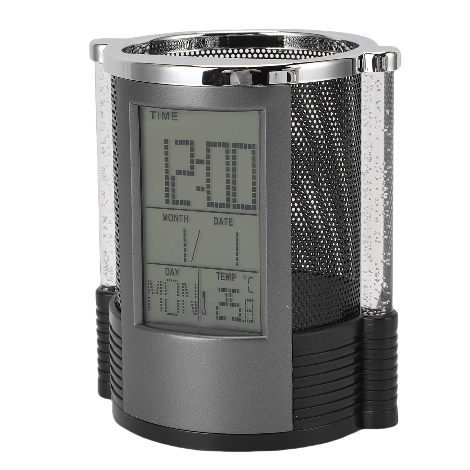 Electronic Clock Pen Holder Multifunctional Colorful Lighting Design Desk view 10