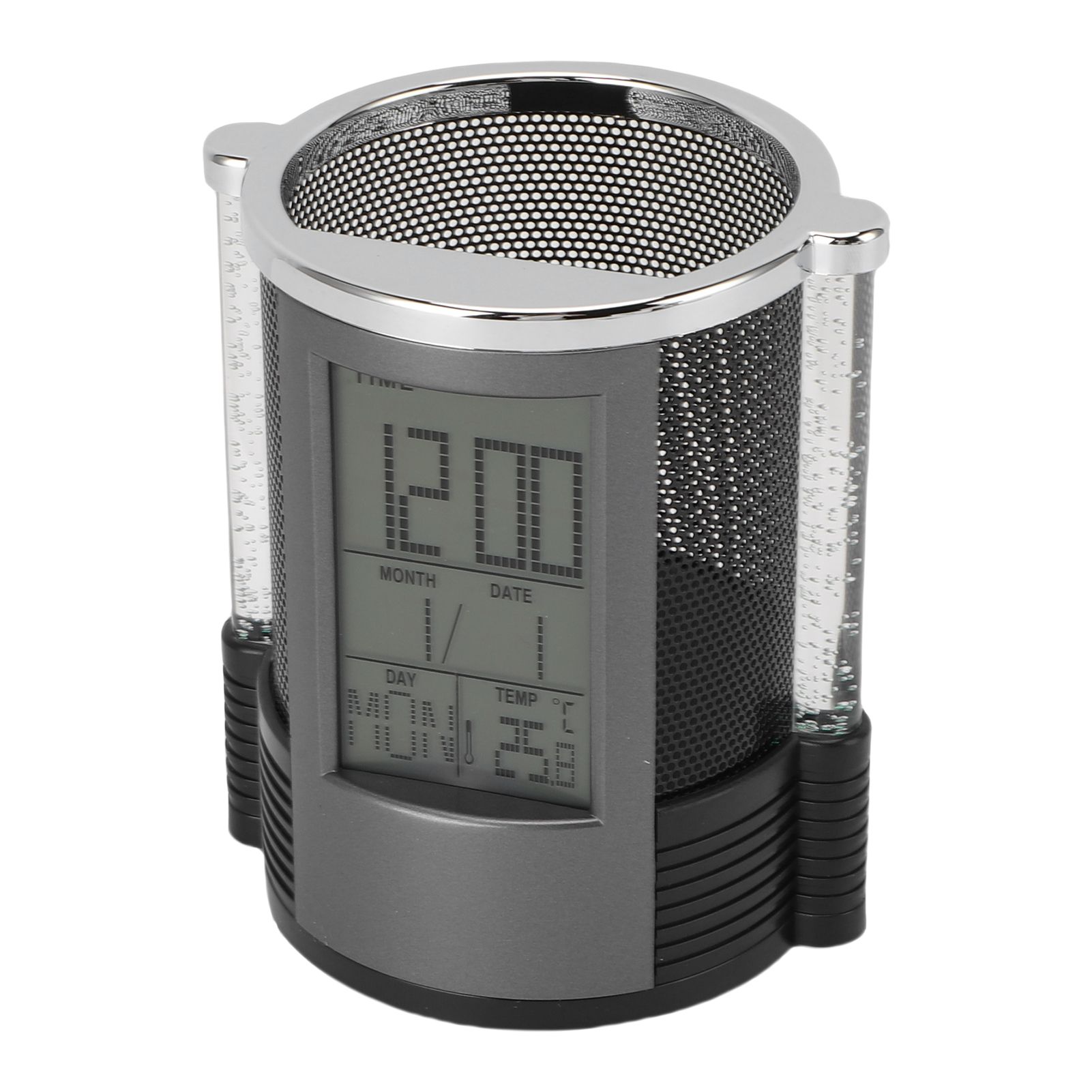 Electronic Clock Pen Holder Multifunctional Colorful Lighting Design Desk view 11