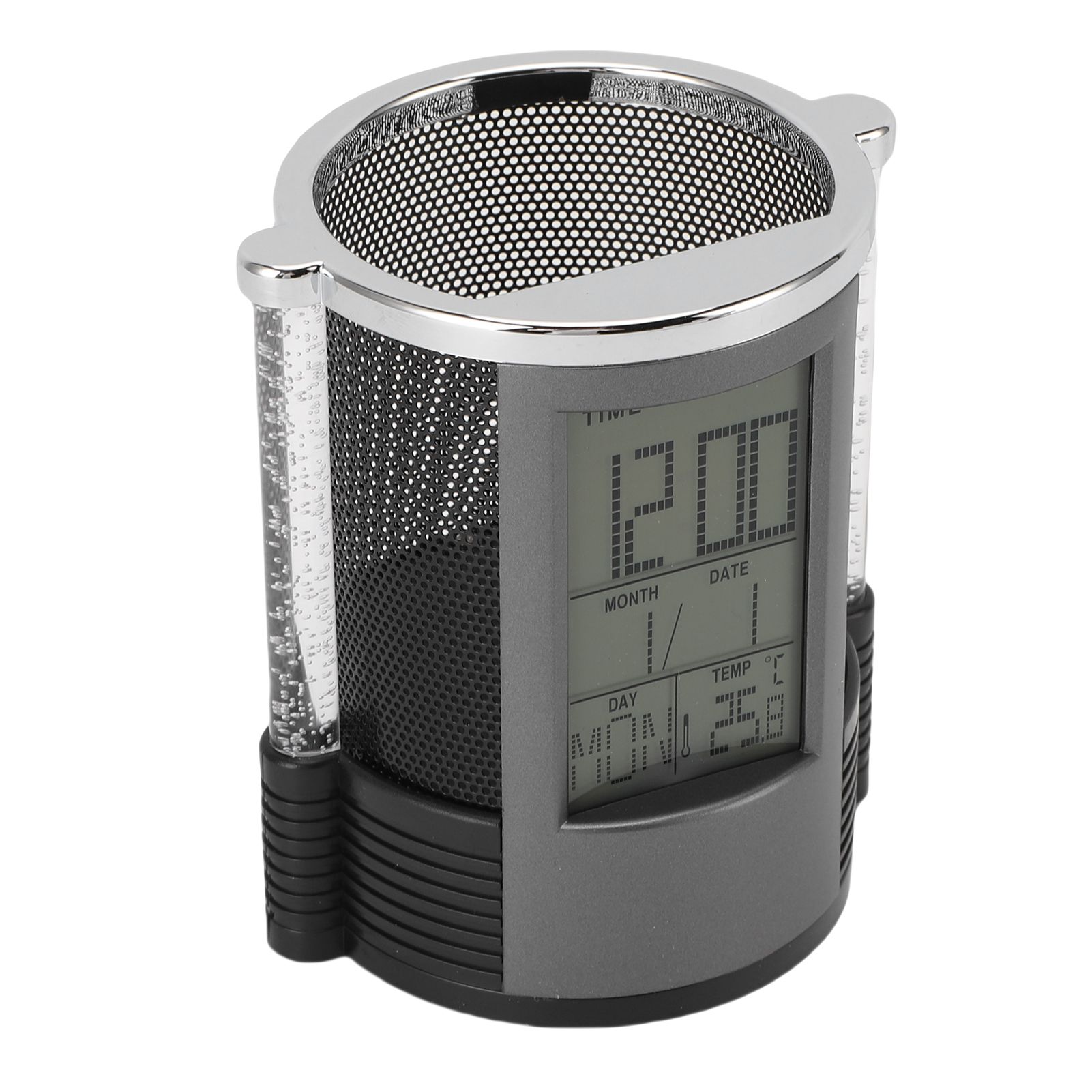 Electronic Clock Pen Holder Multifunctional Colorful Lighting Design Desk view 12