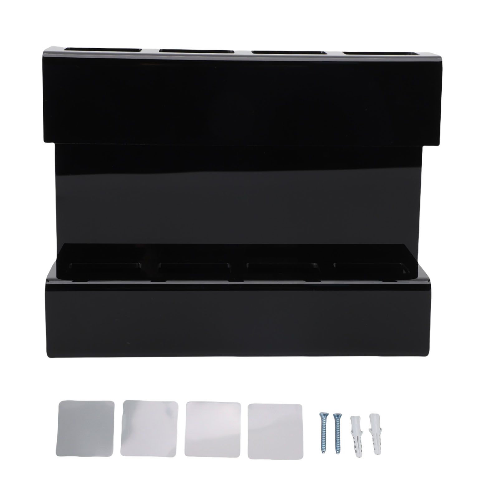 Wall Mount Straw Holder with Adhesive Bottom Drainage Acrylic Cabinet Door view 3