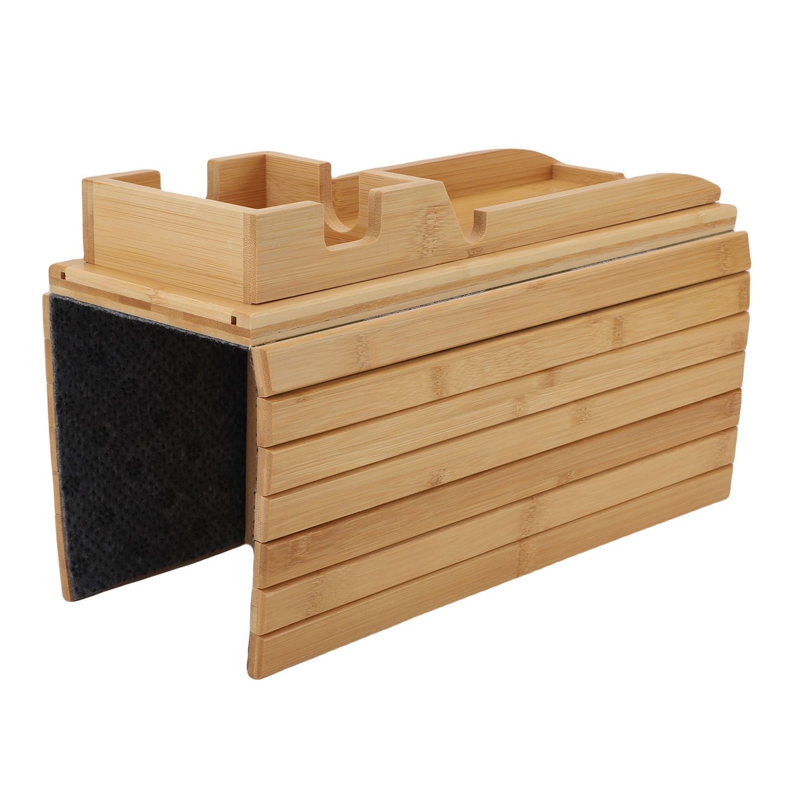 Sofa Arm Tray Wood Double Use Removable Foldable Couch Armrest Table for view 6