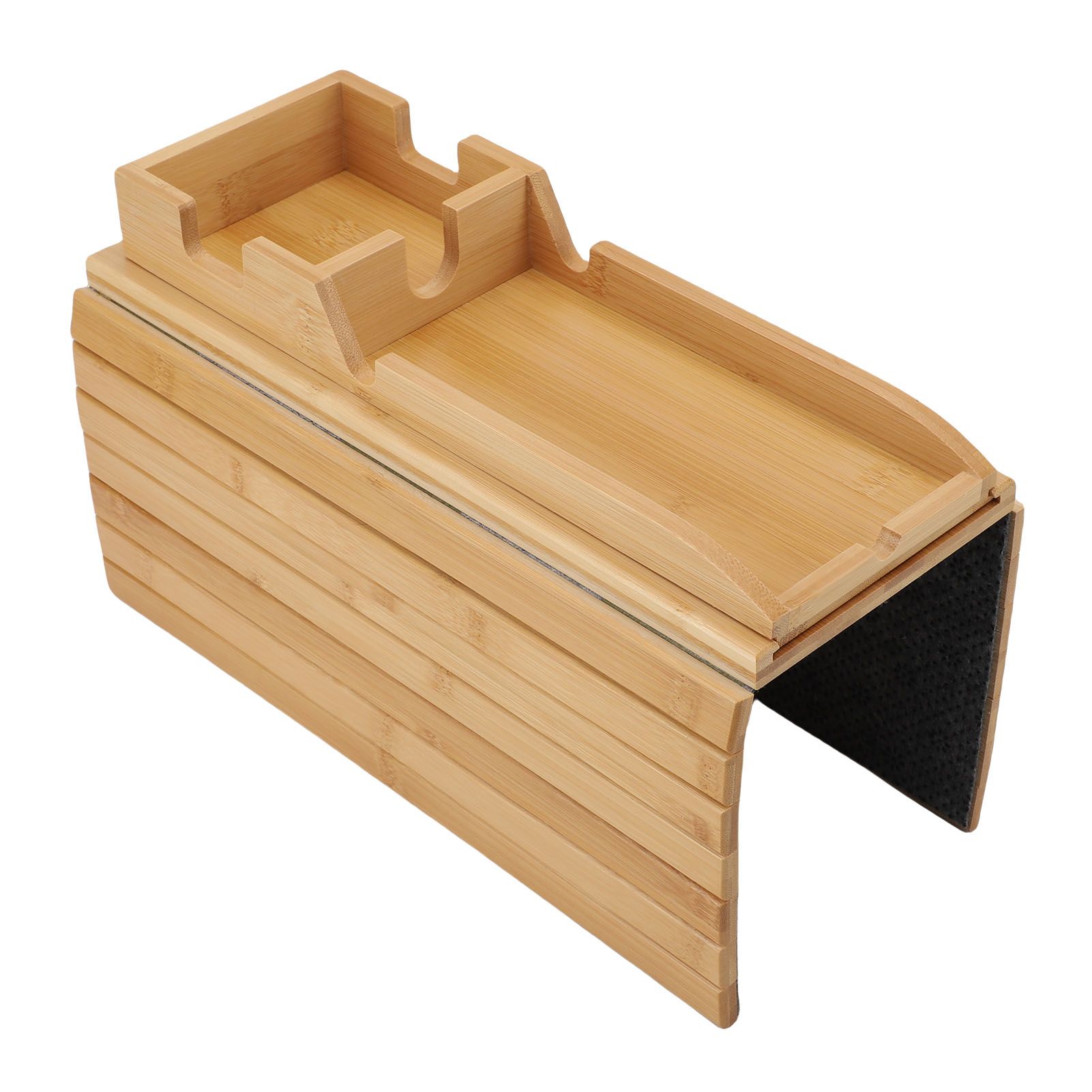 Sofa Arm Tray Wood Double Use Removable Foldable Couch Armrest Table for view 11